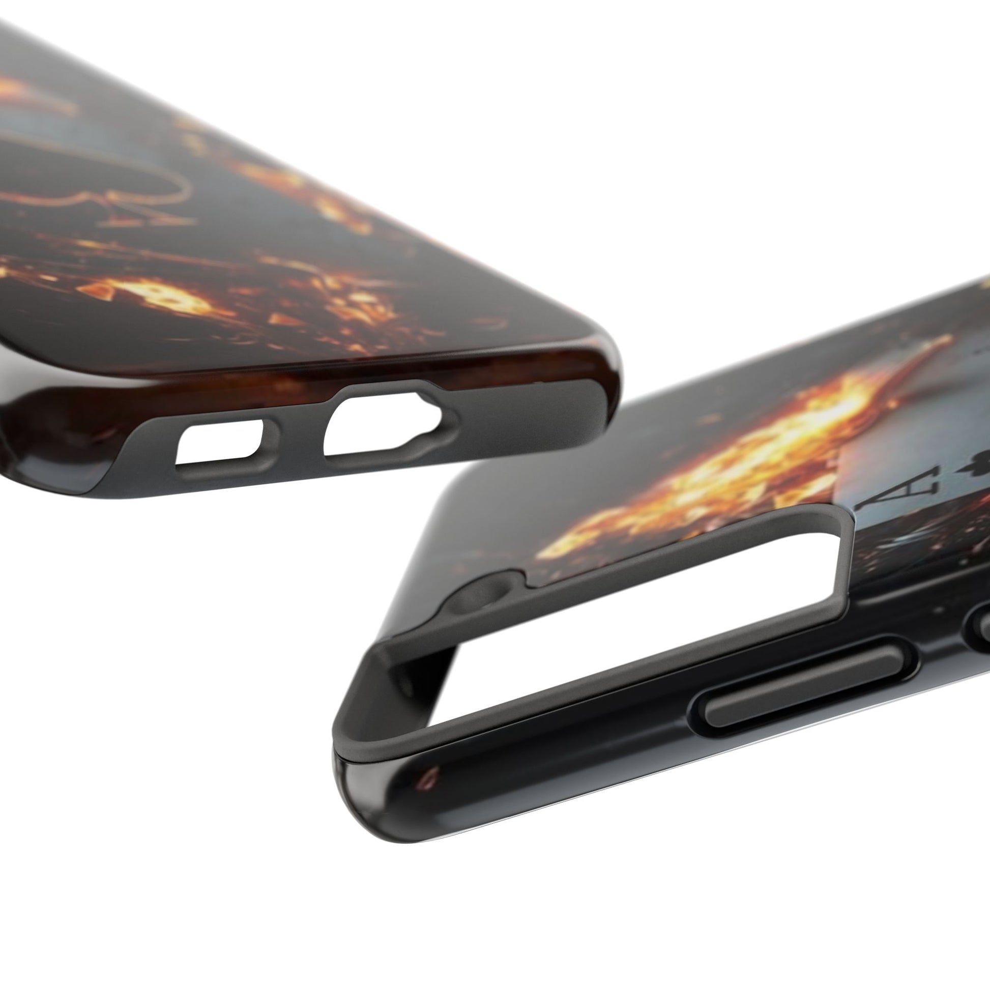 Flaming Ace Card Casino Themed Phone Cases for Iphones & Samsung Phones