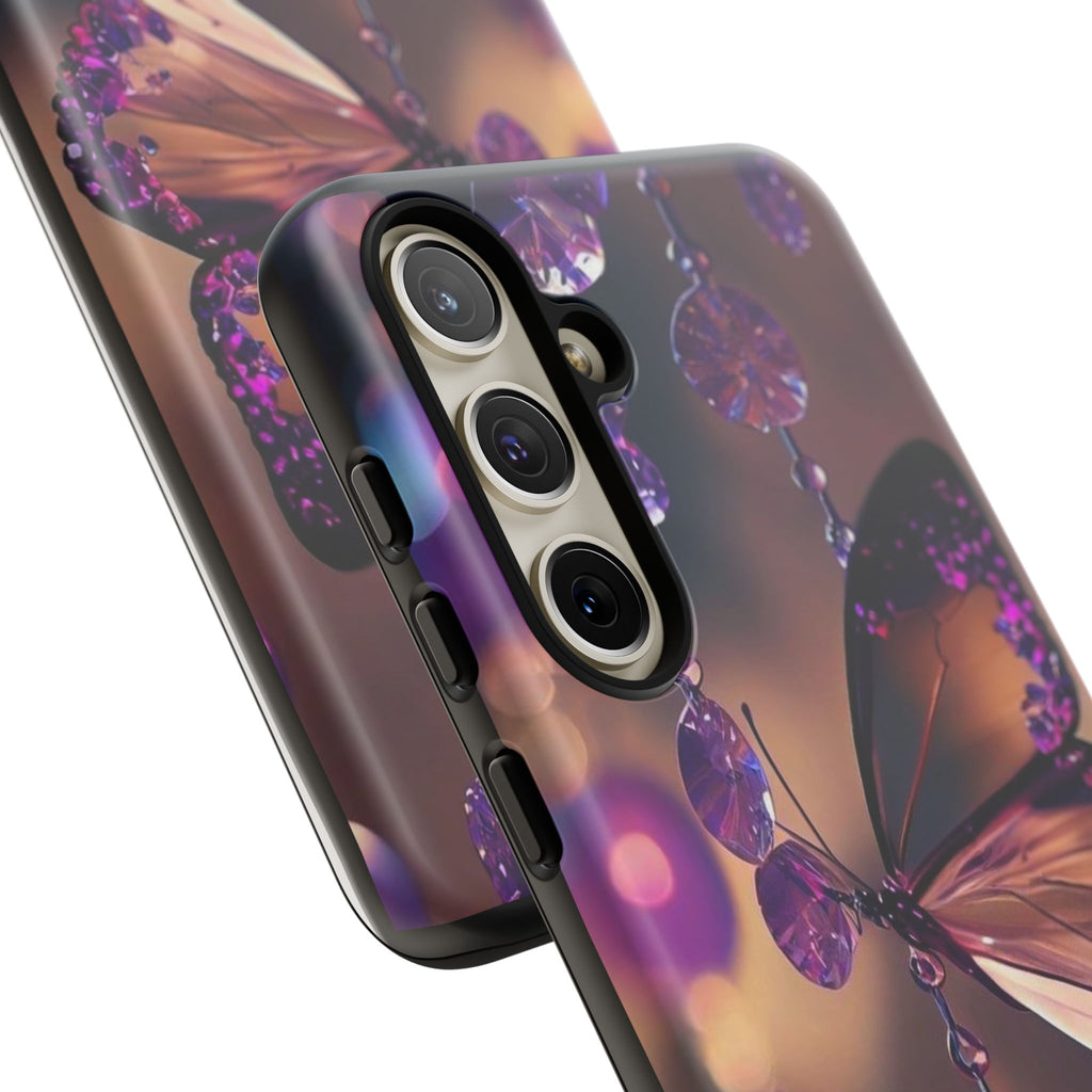 Purple Butterfly Tough Cases for iPhones, Samsung, and Pixel