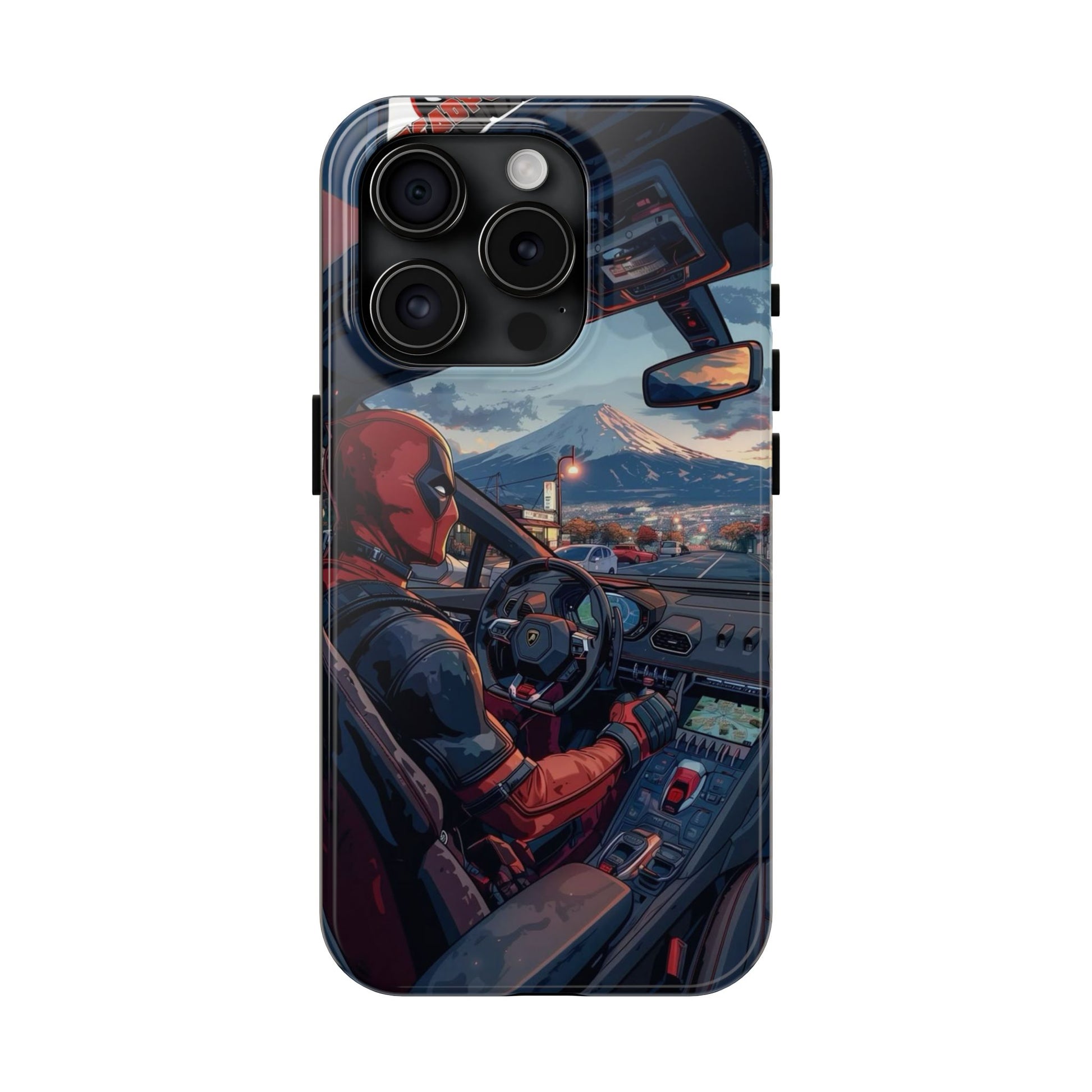 Deadpool Drifting Tough Phone Case, Marvel Hero Phone Cover, Superhero Phone