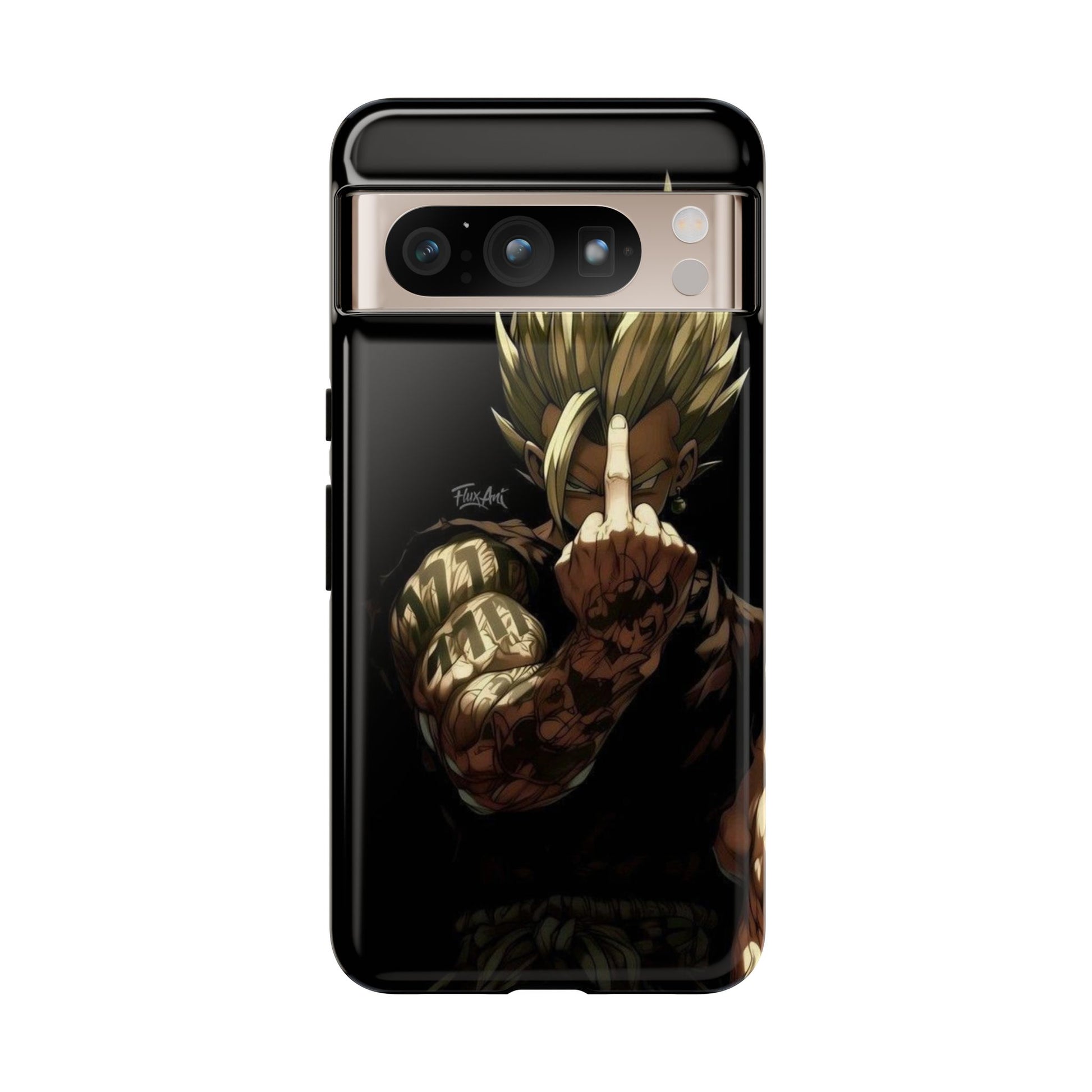 Middle Finger SS Goku Dragon Ball Z Tough Cases for iPhones, Samsung, and Pixel