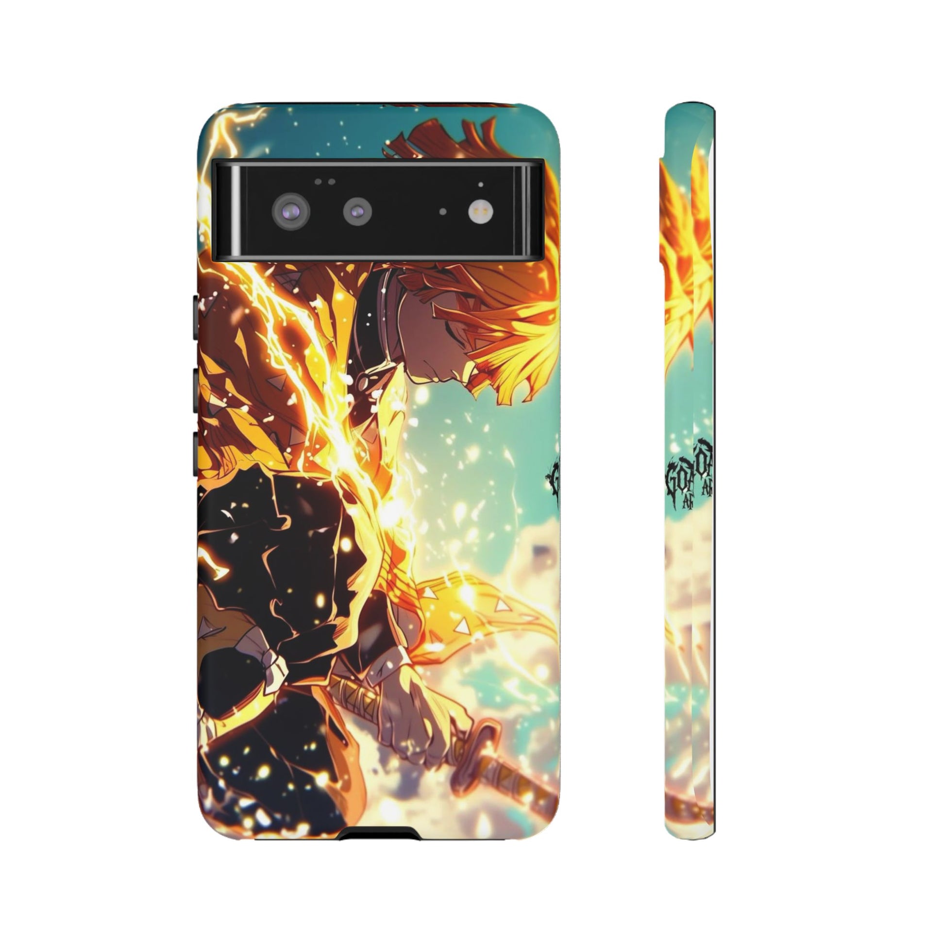 Demon Slayer Zenitsu Anime Theme Phone Case, Tough Cases for iPhones, Samsung, and Pixel