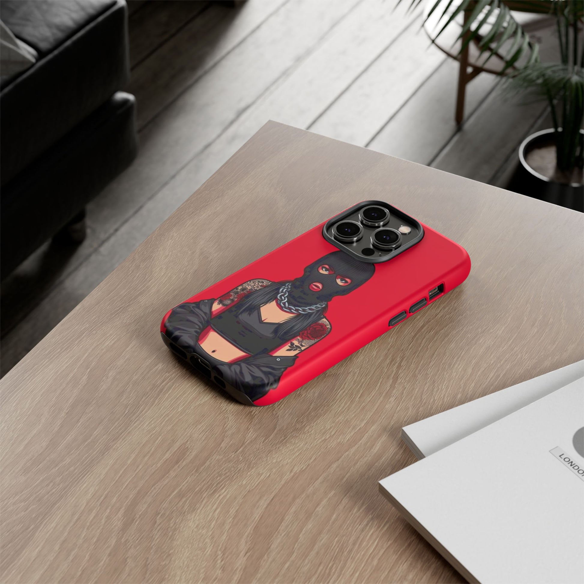 Thug Girl Red Design Tough Cases for iPhones, Samsung, and Pixel