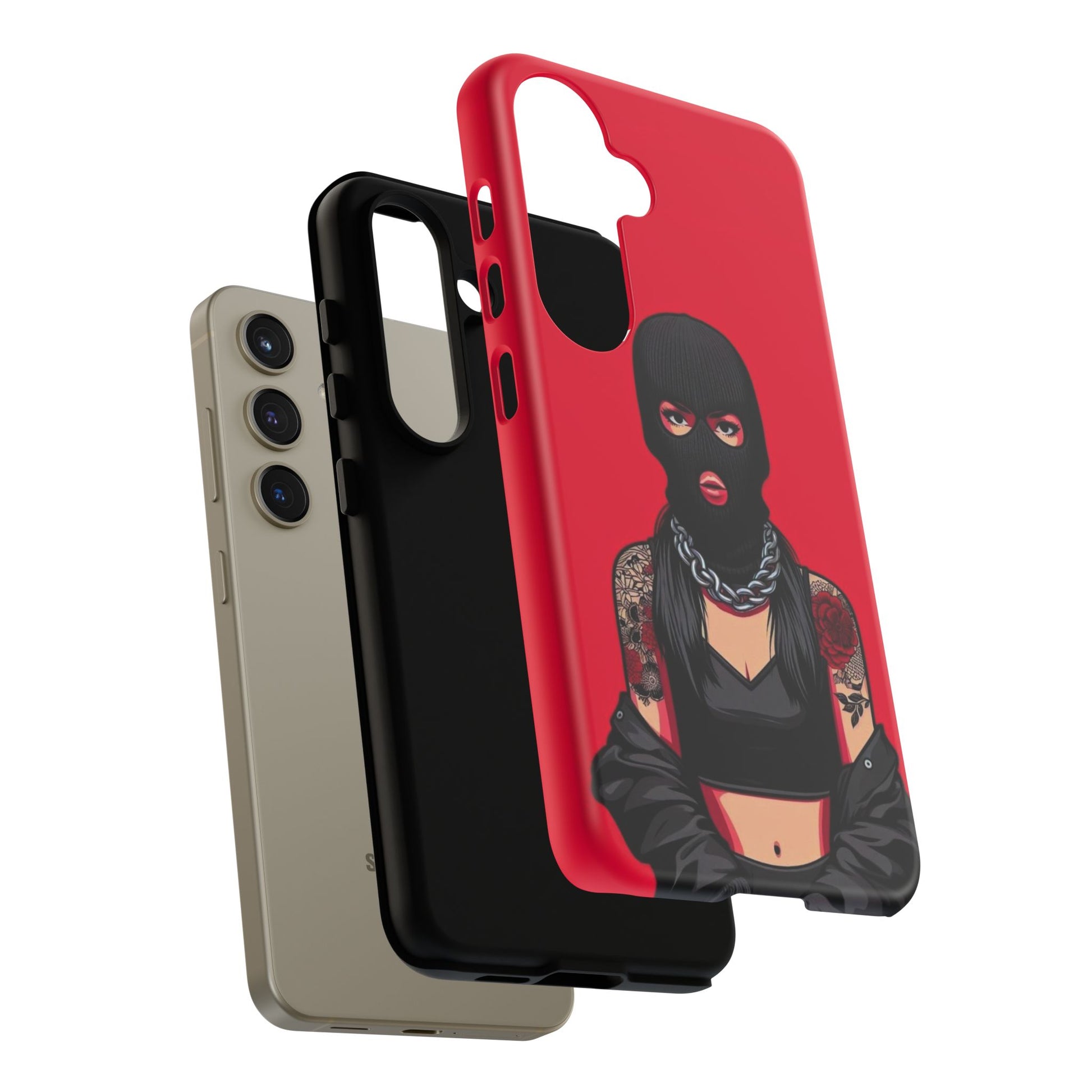 Thug Girl Red Design Tough Cases for iPhones, Samsung, and Pixel
