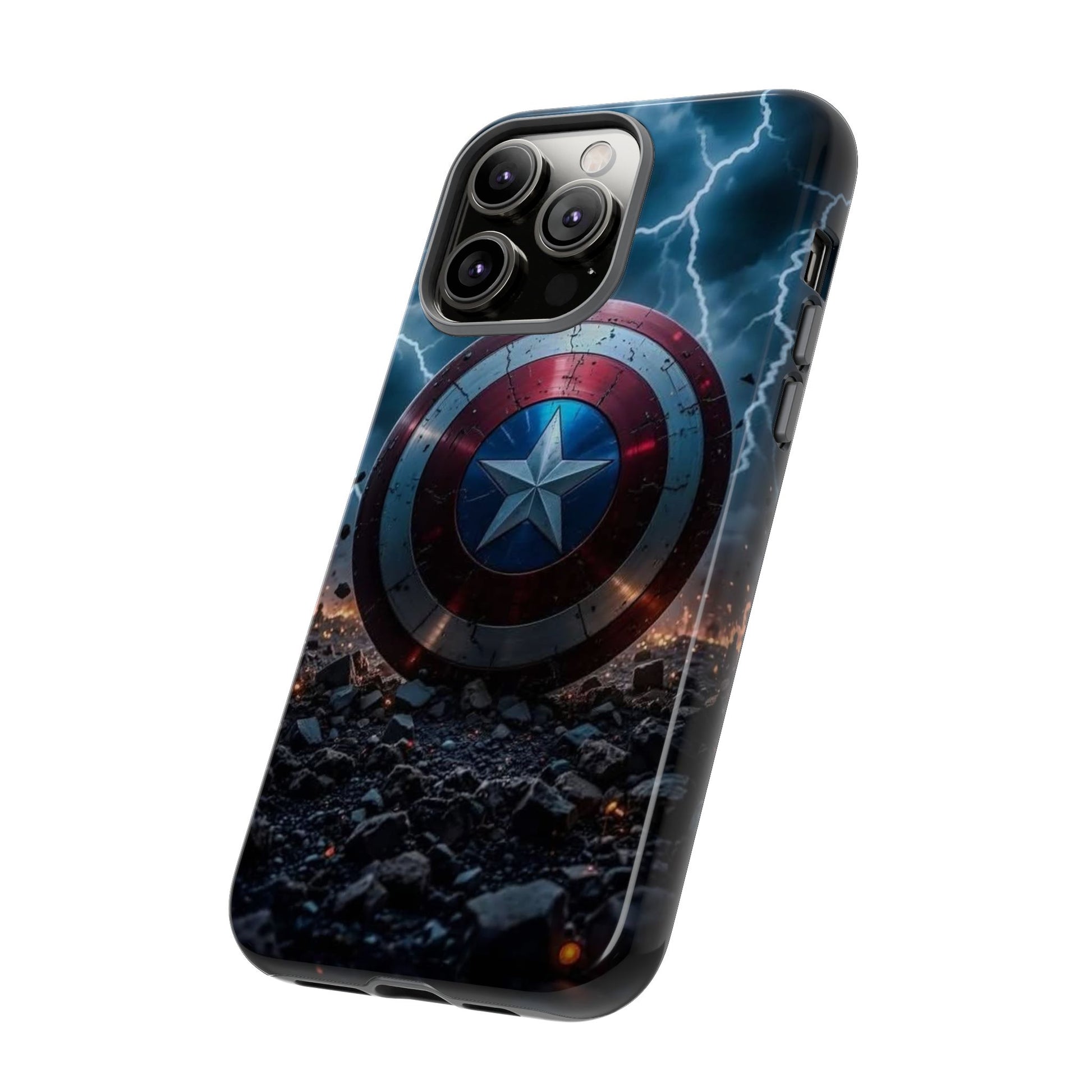 Captain America Shield Tough Cases for iPhones, Samsung, and Pixel