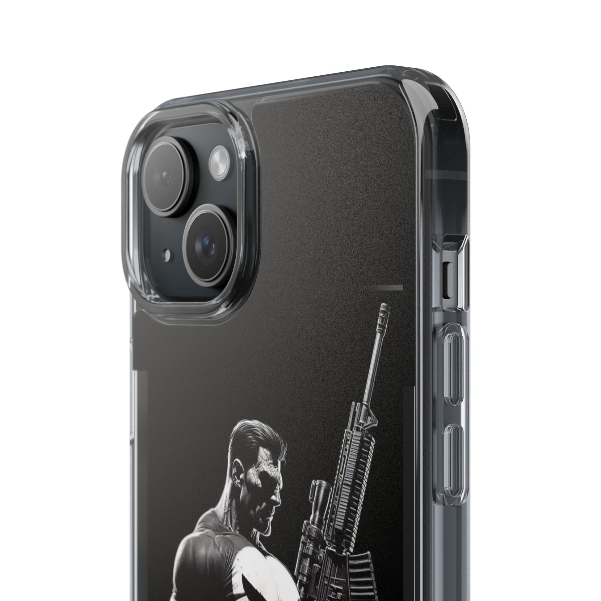 Phone Case, Comic book Inspired Design Punisher, Clear Phone Cover, Funny