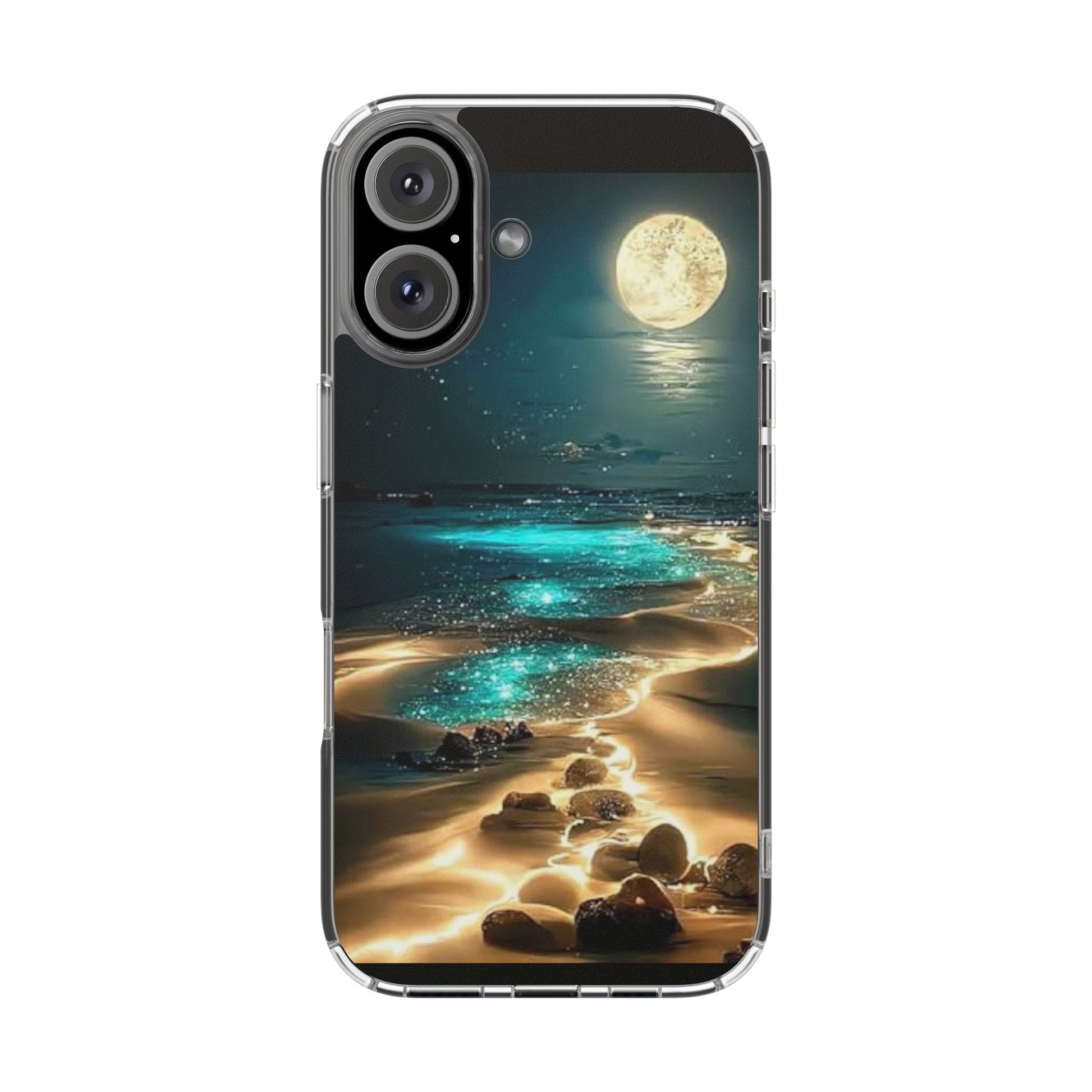 Neon Moonlight on the Beach Iphone, Samsung case