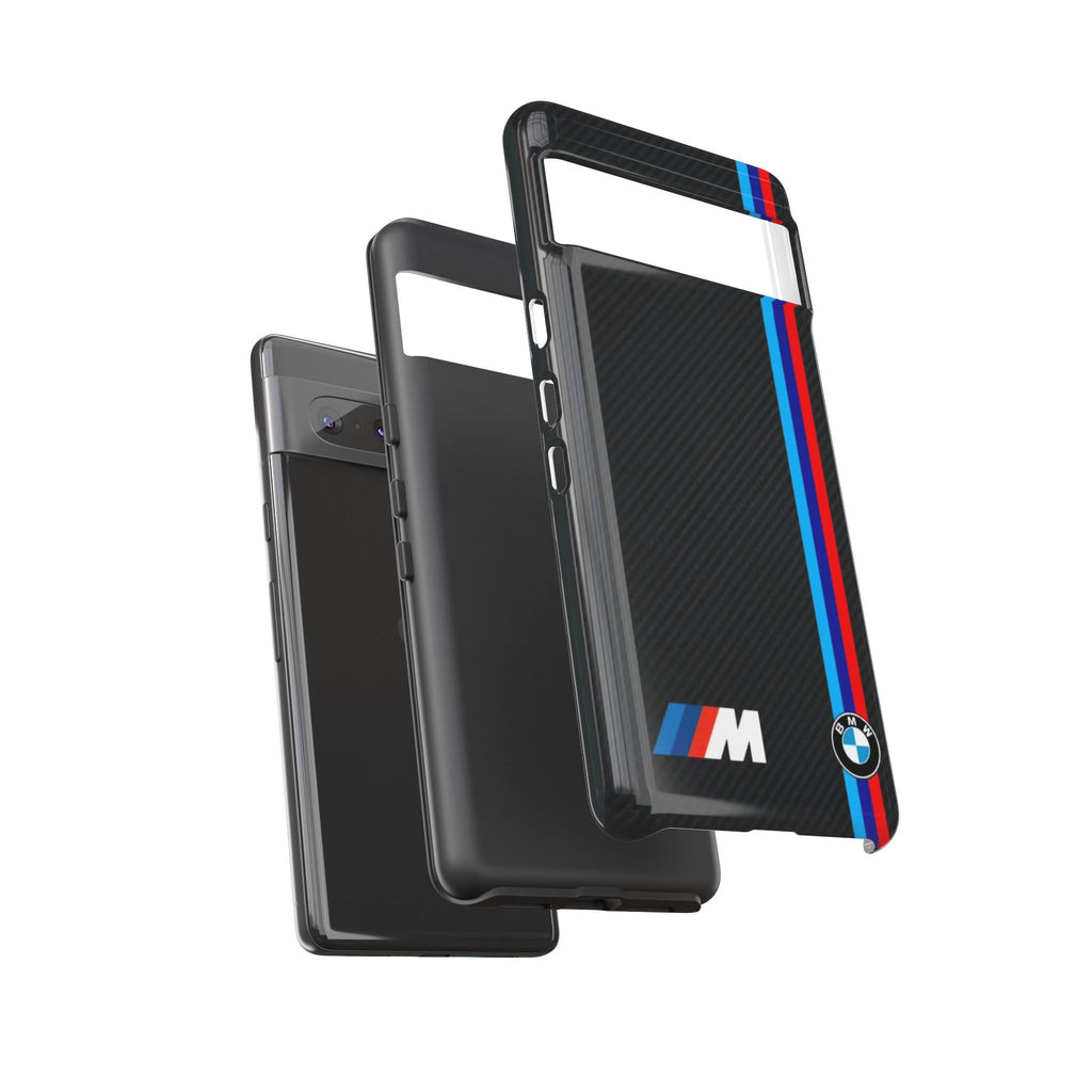 BMW M Stripes Carbon Fiber Design Tough Cases for iPhones, Samsung, and Pixel