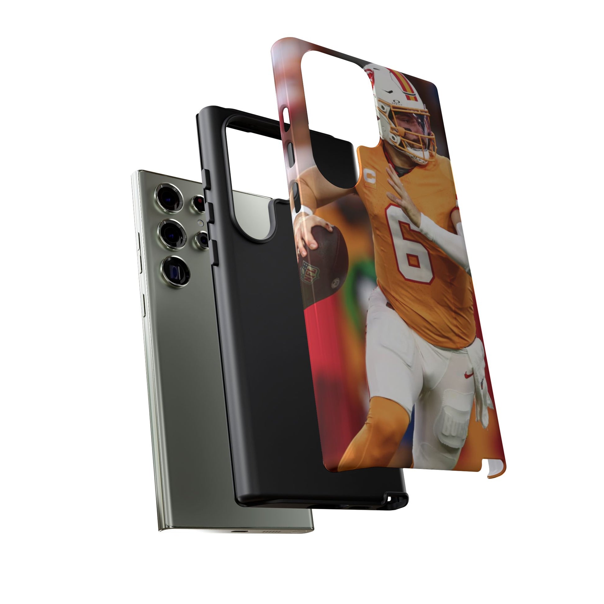 Tampa Bay Buccaneers Baker Mayfield Football Tough Cases for iPhones, Samsung, and Pixel