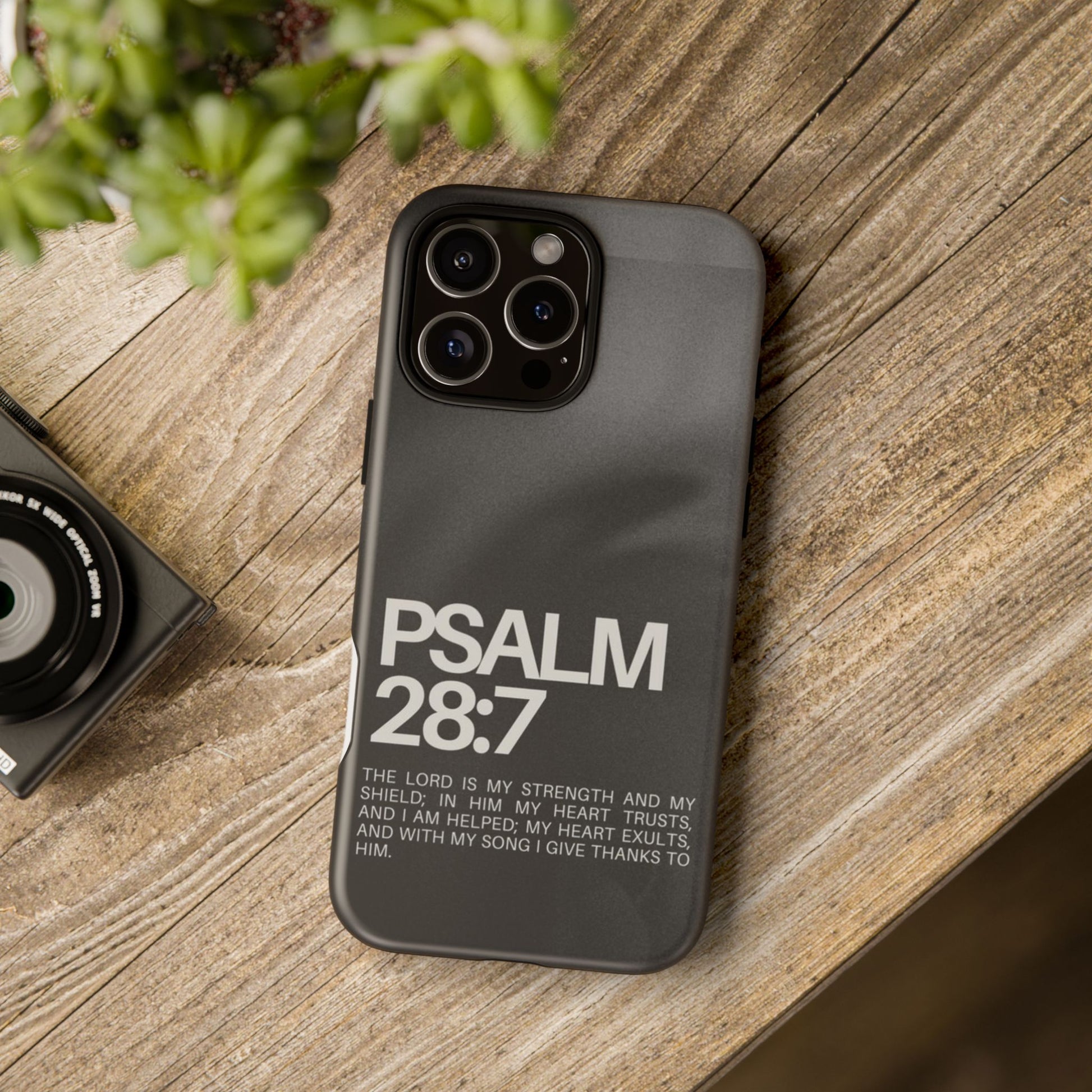 Christian Themed Psalms 28:7 Phone Case, Tough Cases for iPhones, Samsung, and Pixel