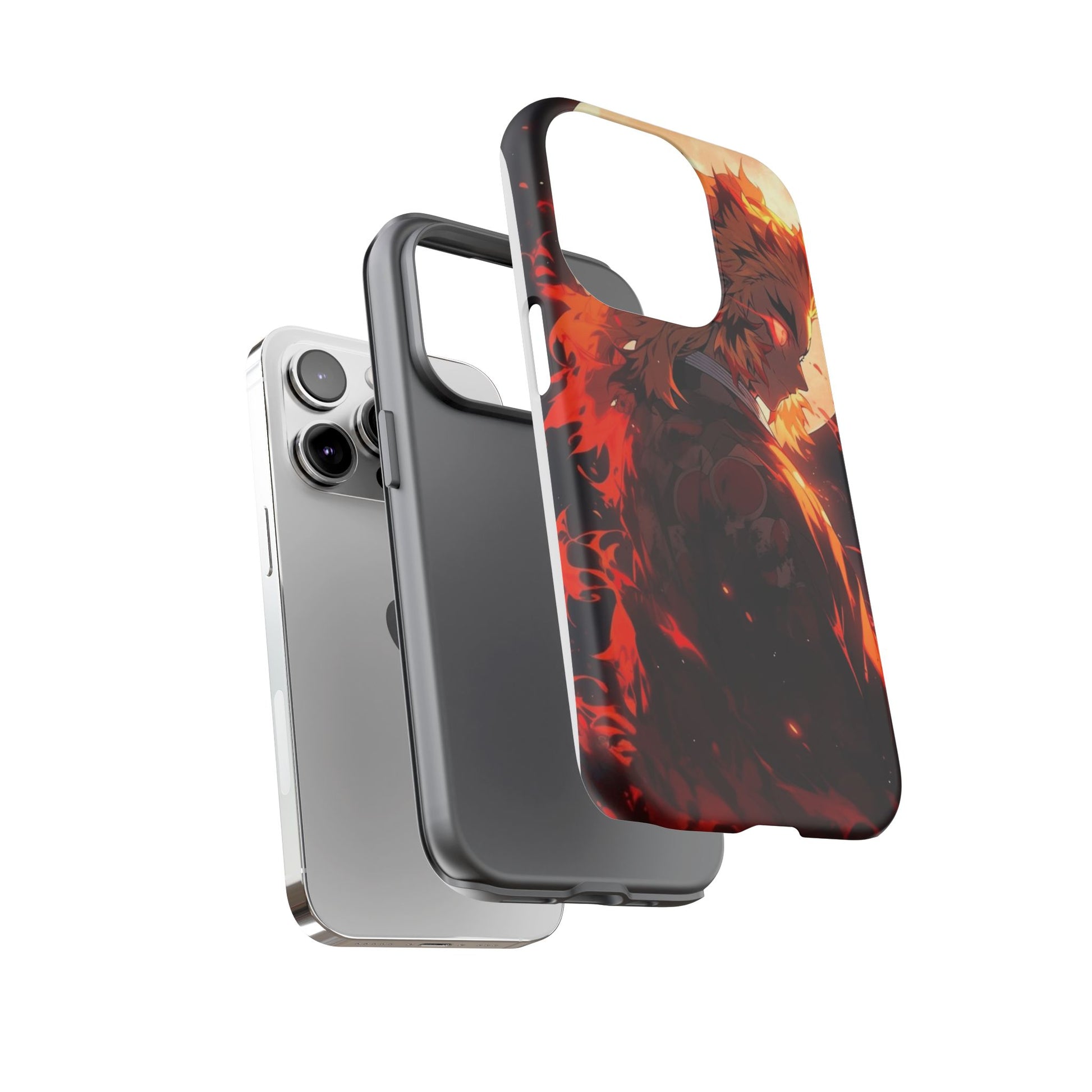 Demon Sl;ayer Rengoku Anime Phone Case, Tough Cases for iPhones, Samsung, and Pixel
