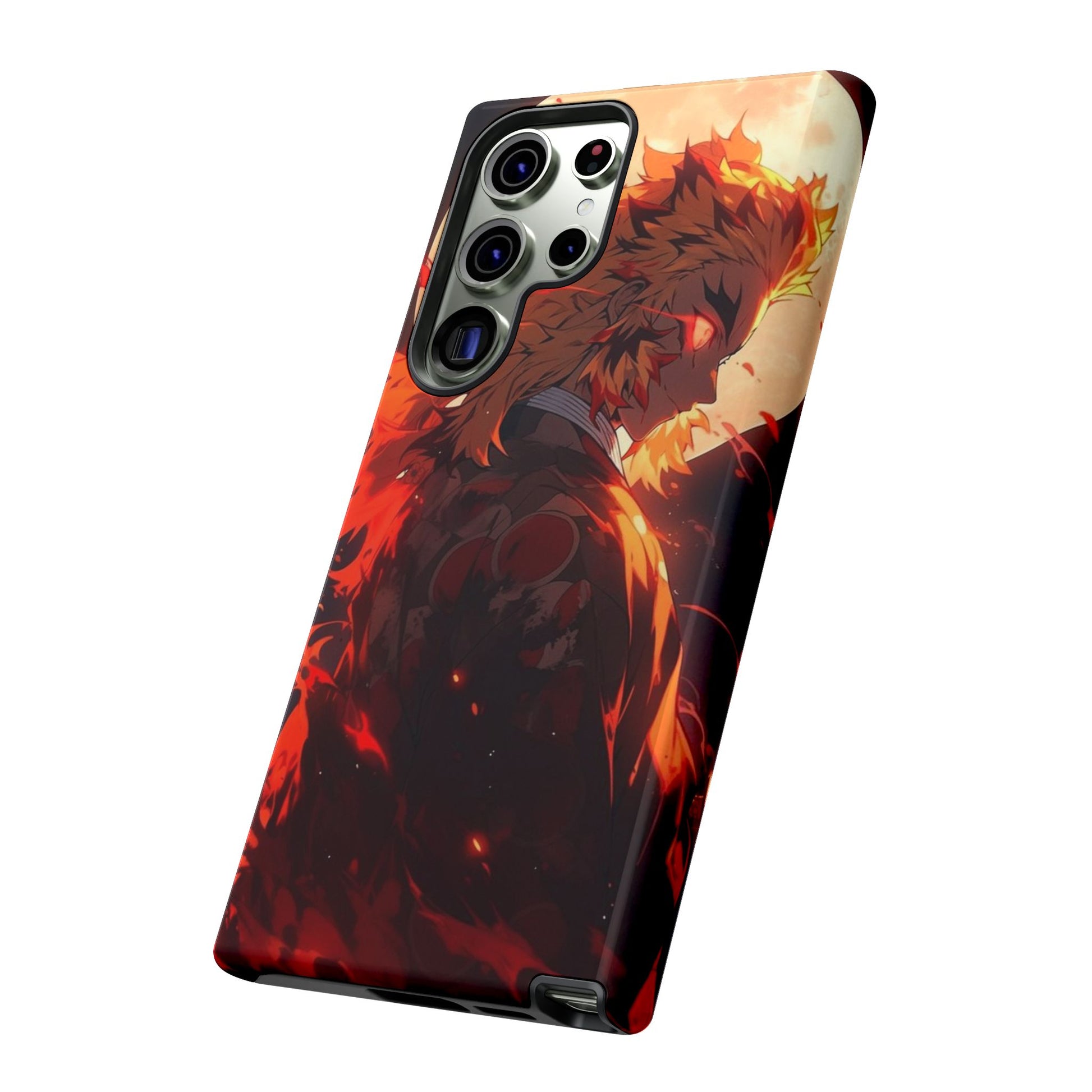 Demon Sl;ayer Rengoku Anime Phone Case, Tough Cases for iPhones, Samsung, and Pixel