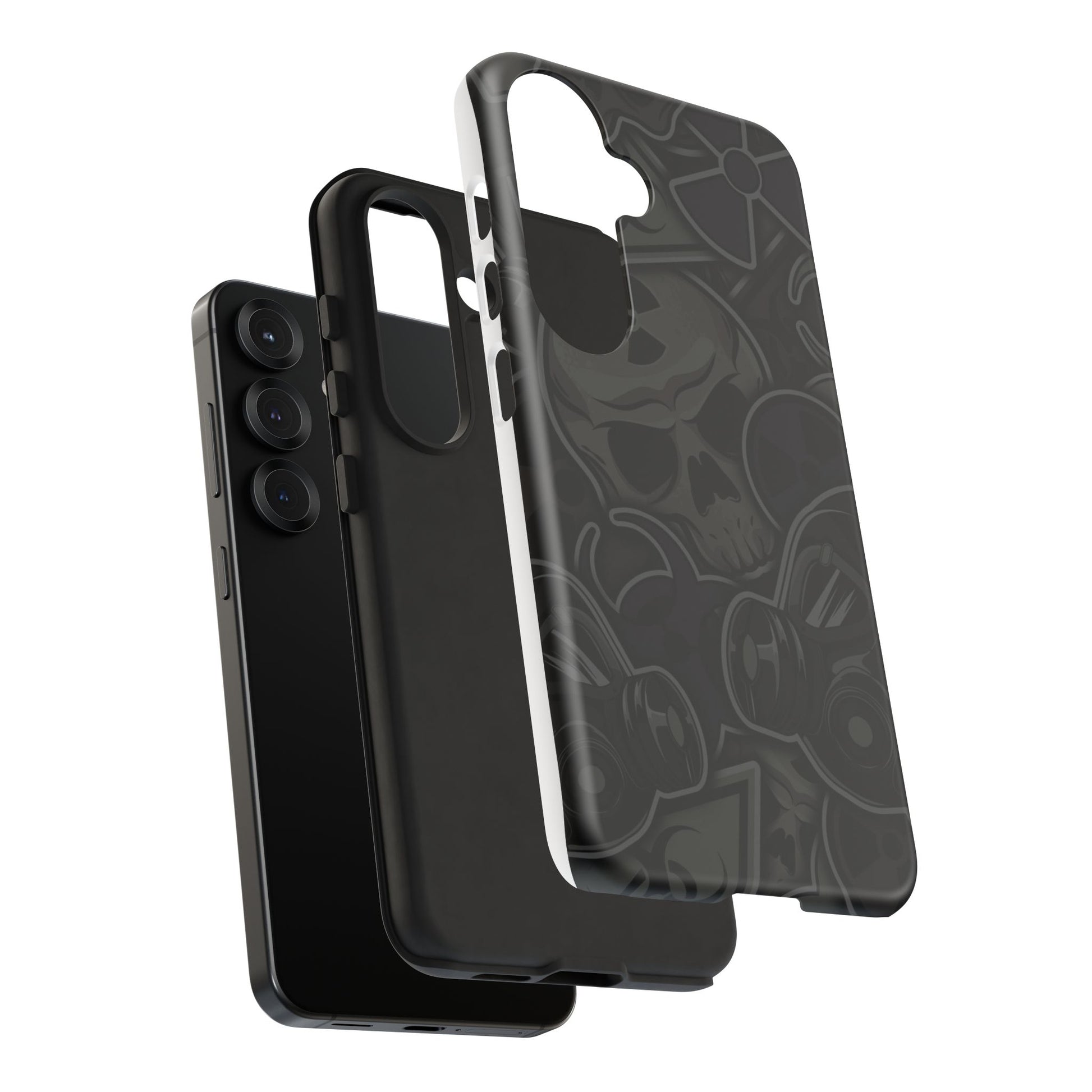 Tough Cases Phone Case, Edgy Skull Design Phone Cover, Gothic Cell Phone Shell