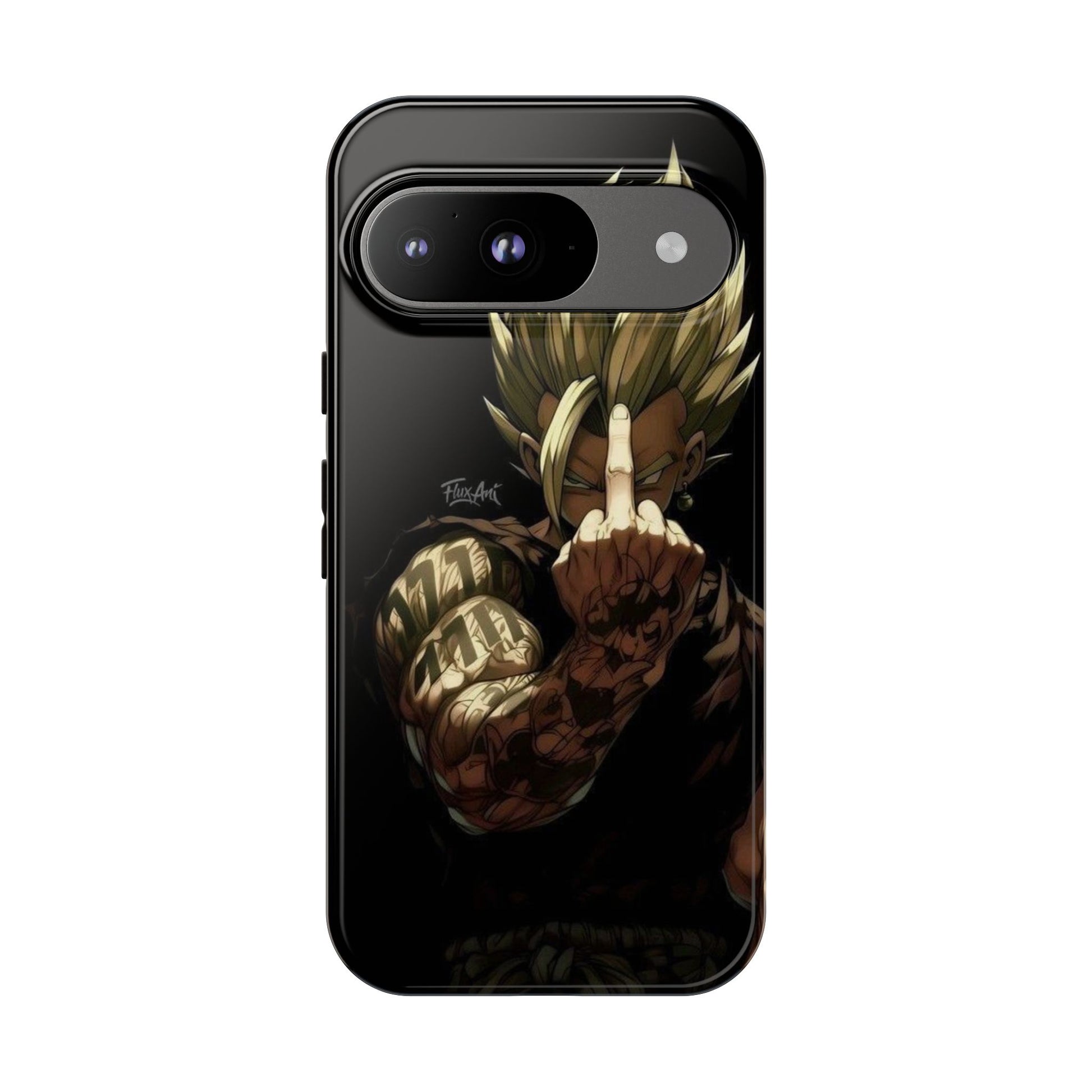 Middle Finger SS Goku Dragon Ball Z Tough Cases for iPhones, Samsung, and Pixel