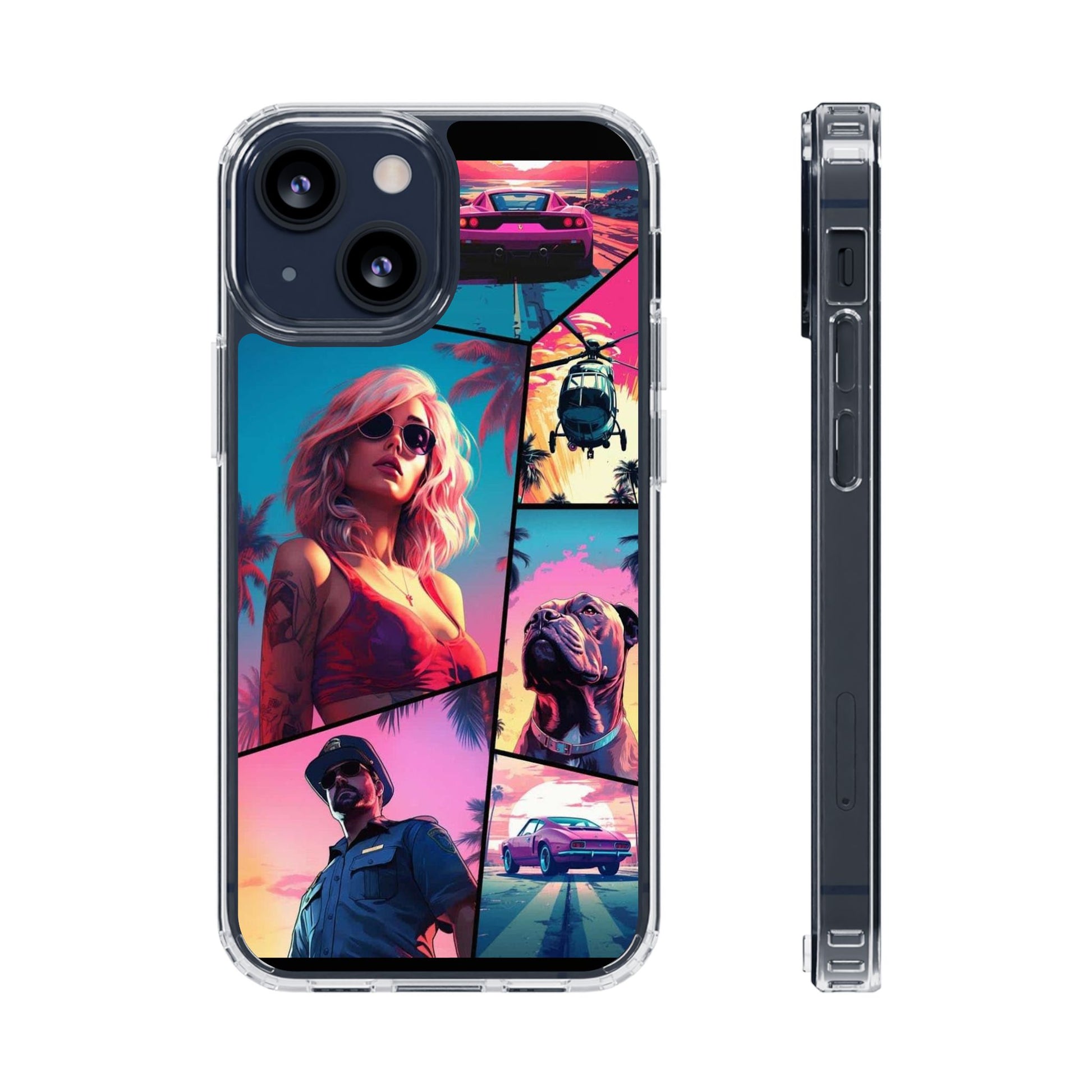Grand Theft Style  Miami Vice Gamer inspired Protective Iphone and Samsung case