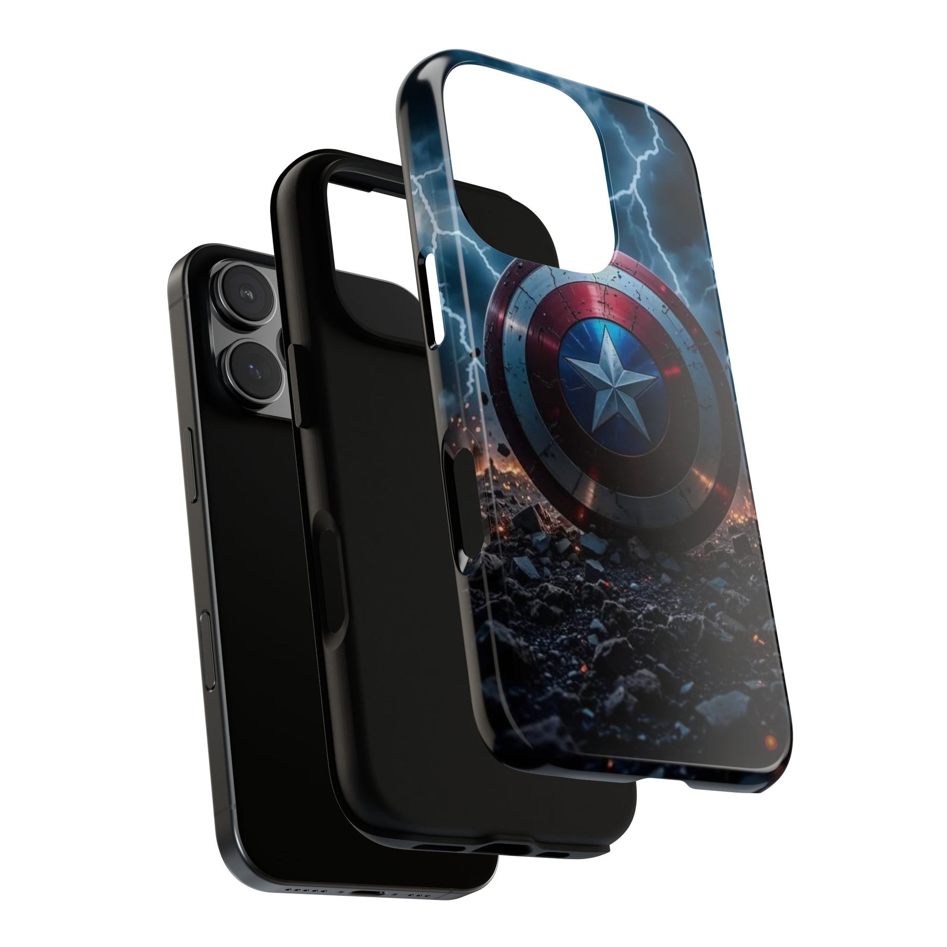 Captain America Shield Tough Cases for iPhones, Samsung, and Pixel