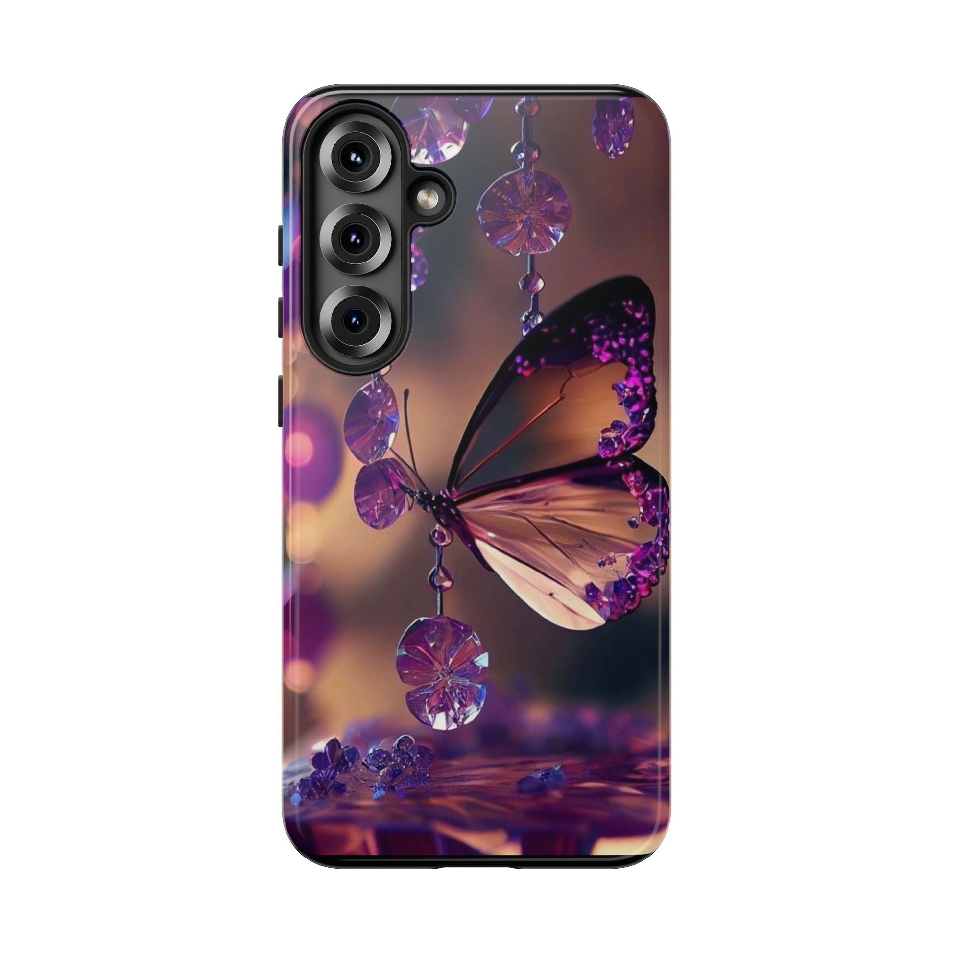 Purple Butterfly Tough Cases for iPhones, Samsung, and Pixel