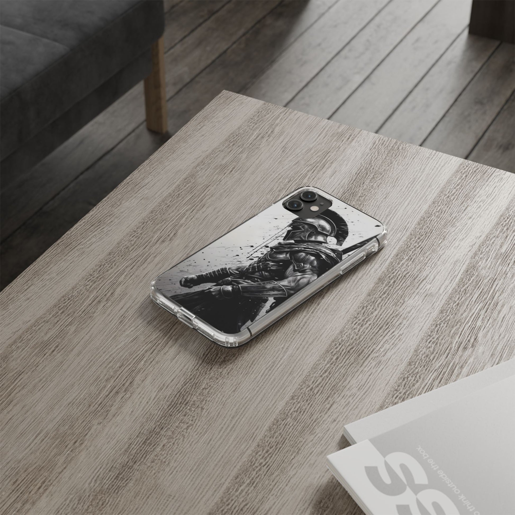 Spartan Soldier Inspired design Clear Phone Cases for Iphone and Samsung