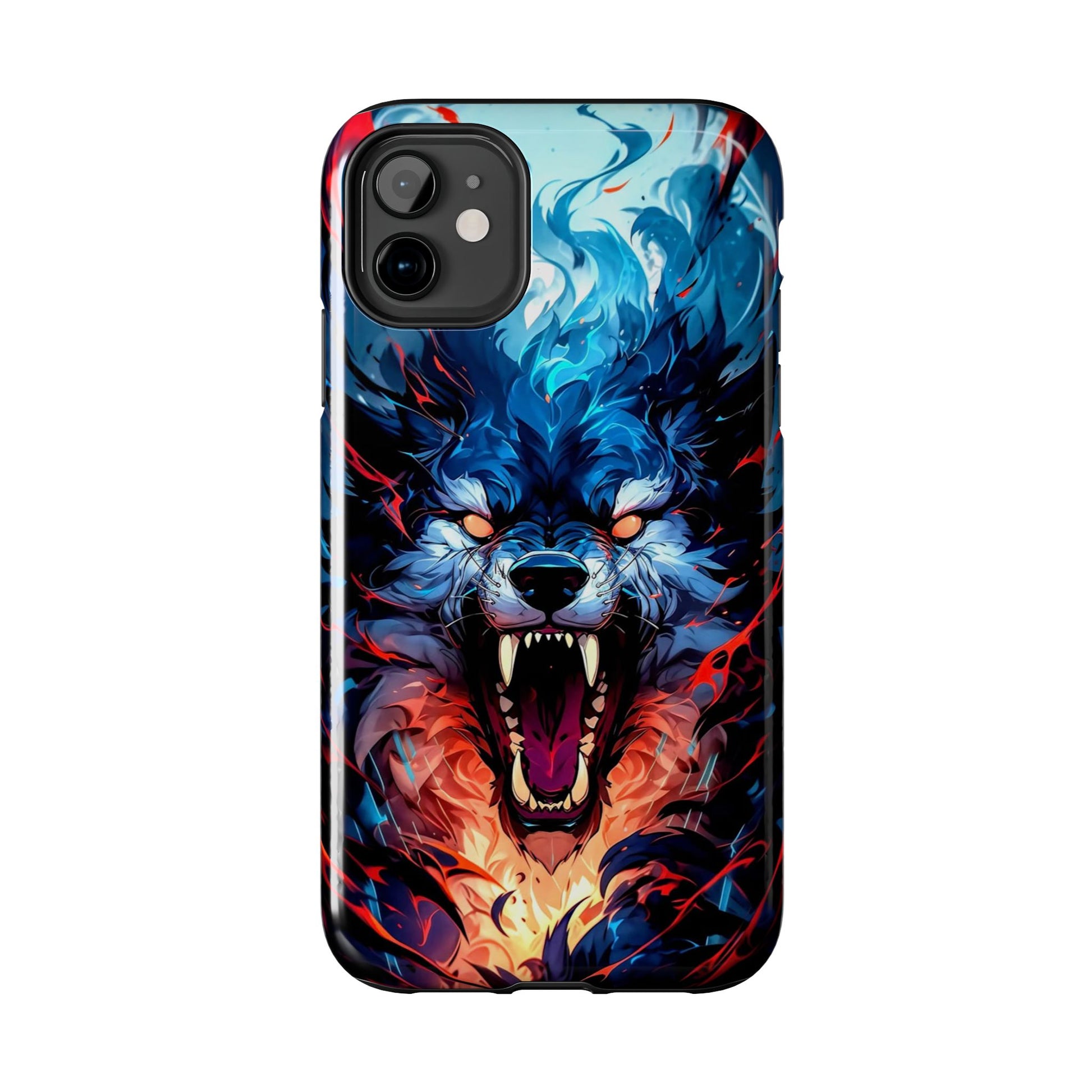 Aggressive Wolf Art Themed Tough Phone Cases for Iphones & Samsung Phones