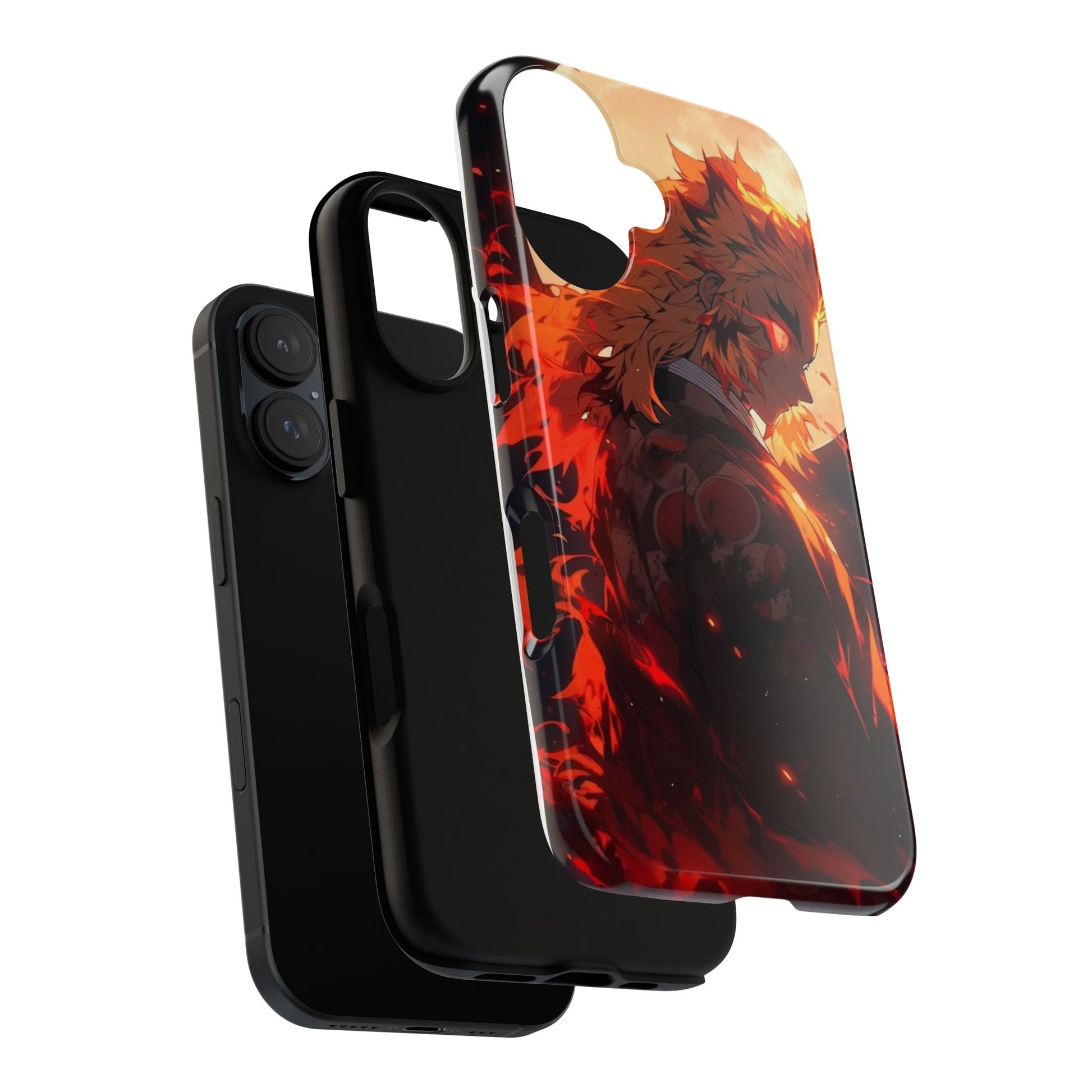 Demon Sl;ayer Rengoku Anime Phone Case, Tough Cases for iPhones, Samsung, and Pixel