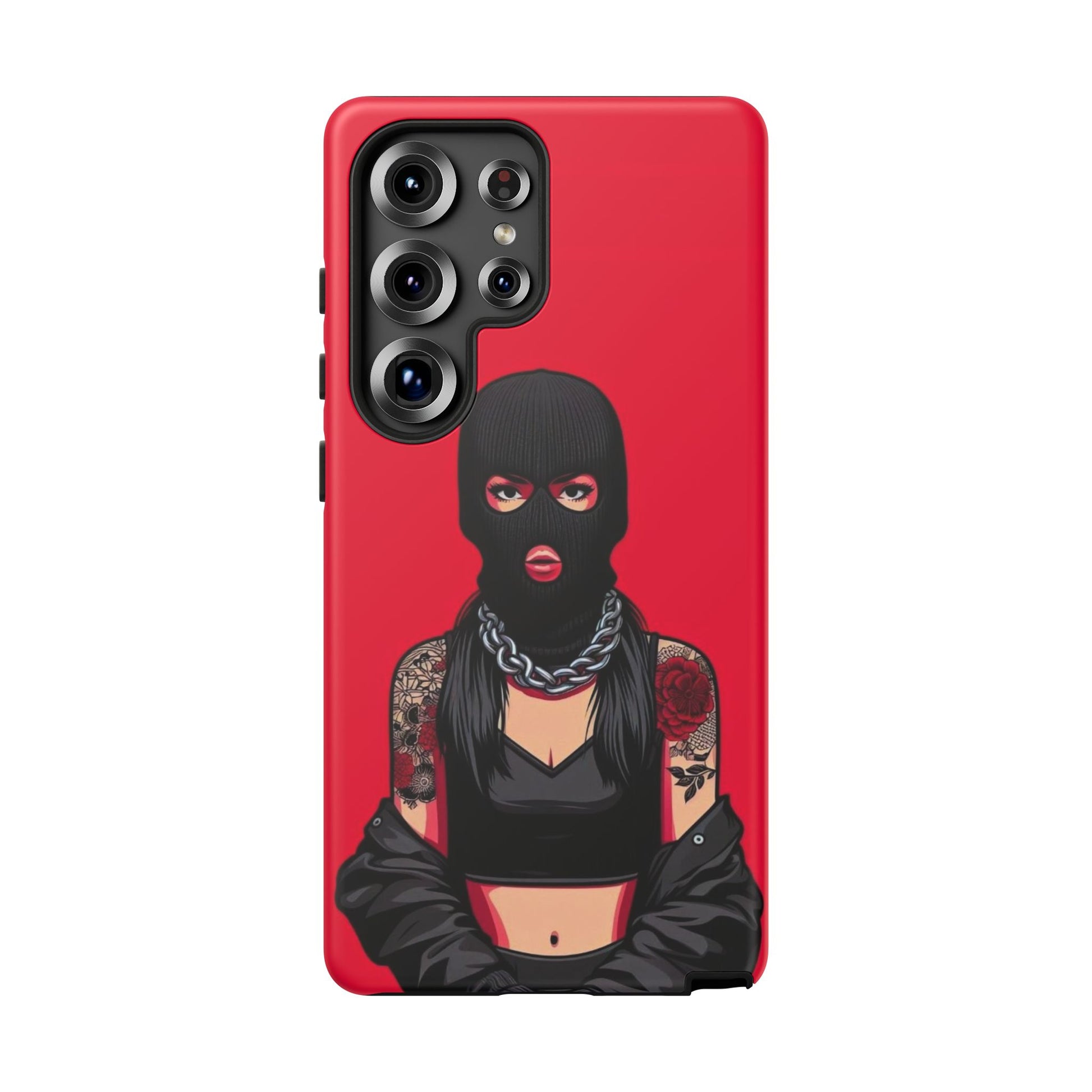 Thug Girl Red Design Tough Cases for iPhones, Samsung, and Pixel