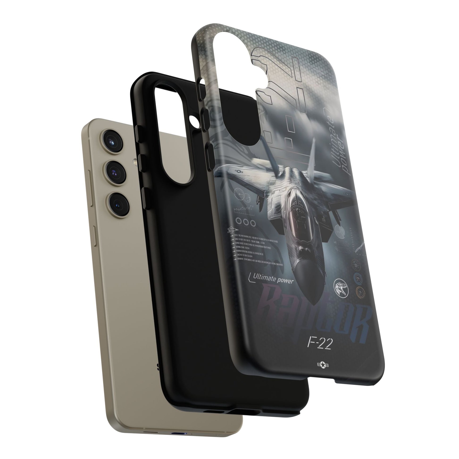 F-22 Raptor Fighter Jet Tough Cases for iPhones, Samsung, and Pixel