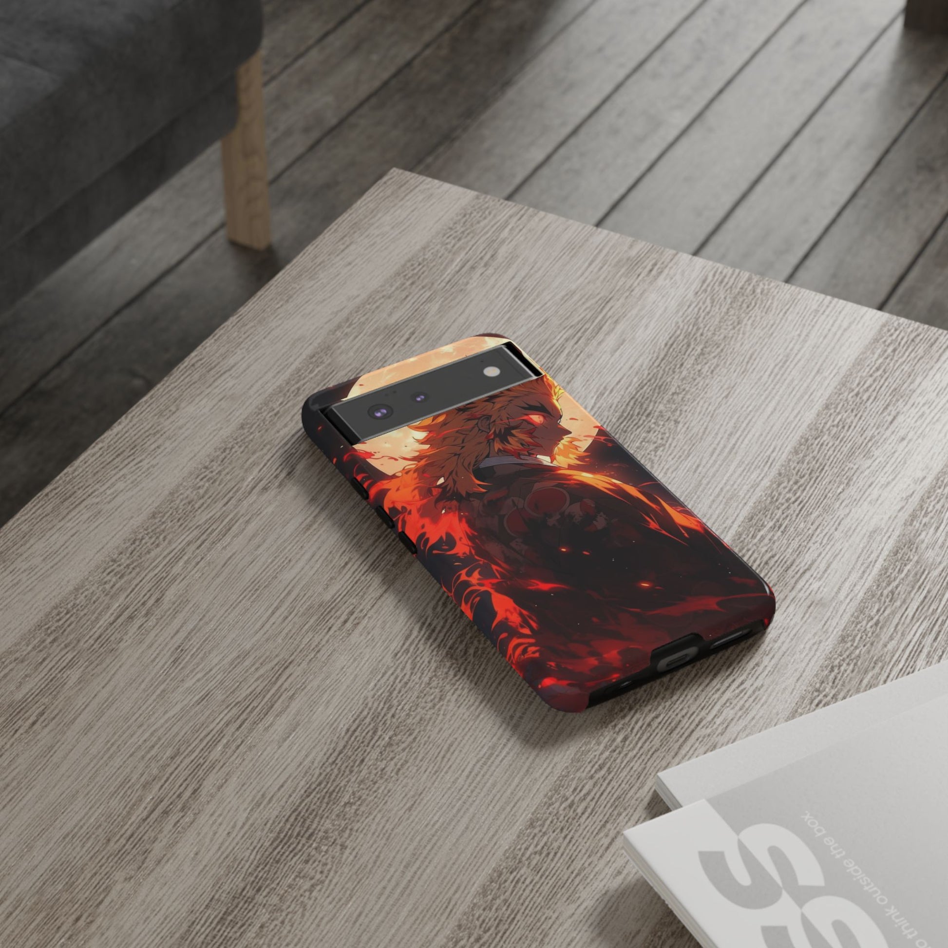 Demon Sl;ayer Rengoku Anime Phone Case, Tough Cases for iPhones, Samsung, and Pixel