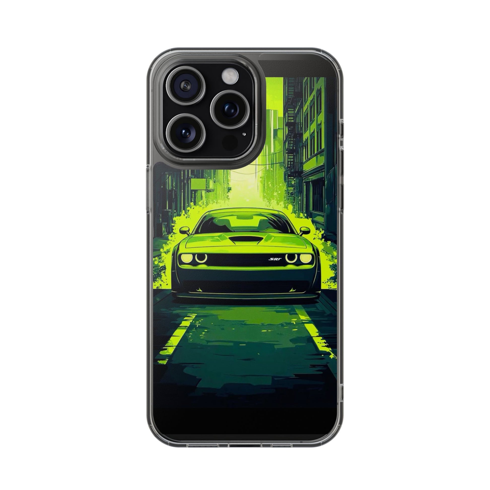 Neon Dodge Challenger Hellcat Phone case for Select Iphones and Samsung phones