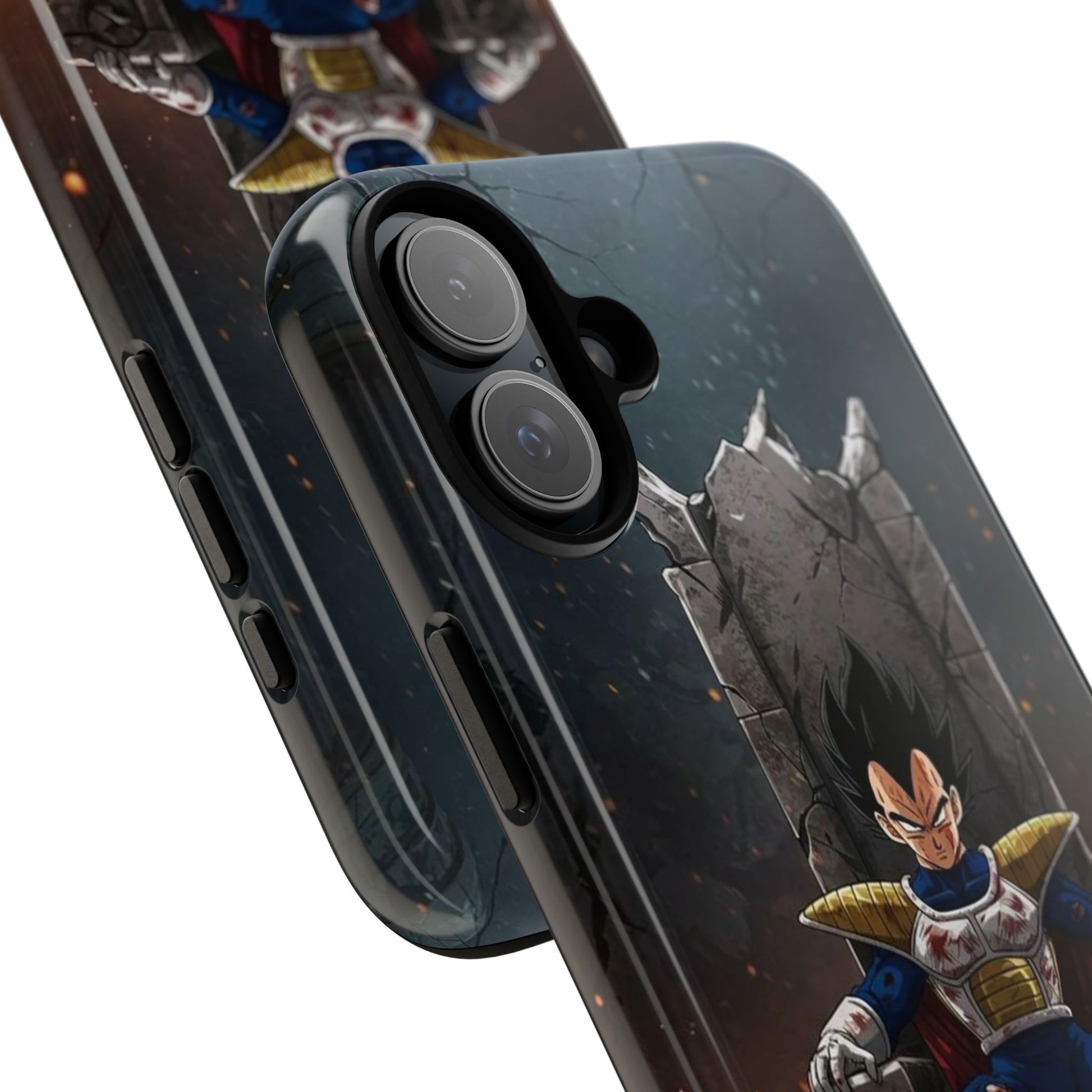 Vegeta on Throne DBZ Theme Tough Cases for iPhones, Samsung, and Pixel