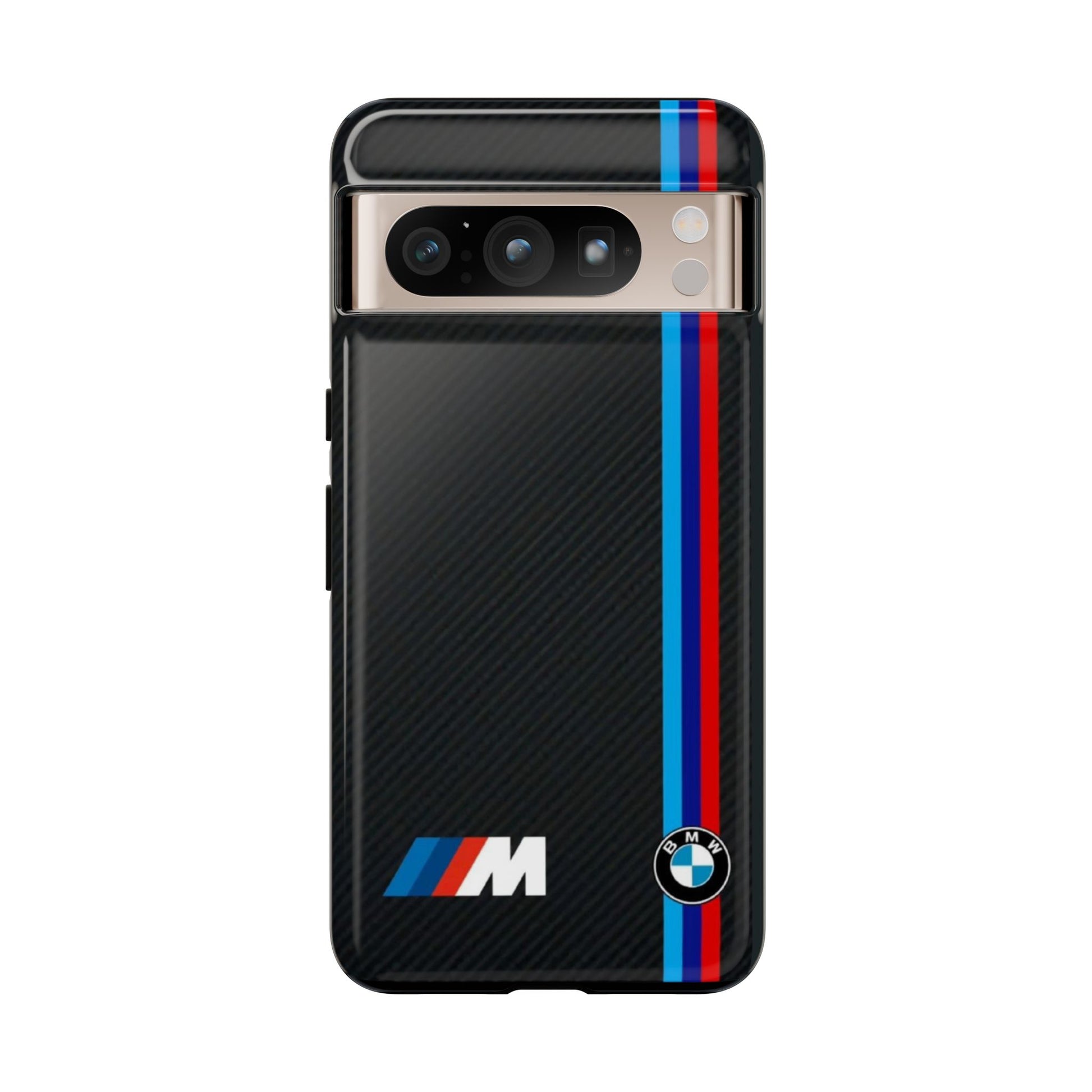 BMW M Stripes Carbon Fiber Design Tough Cases for iPhones, Samsung, and Pixel