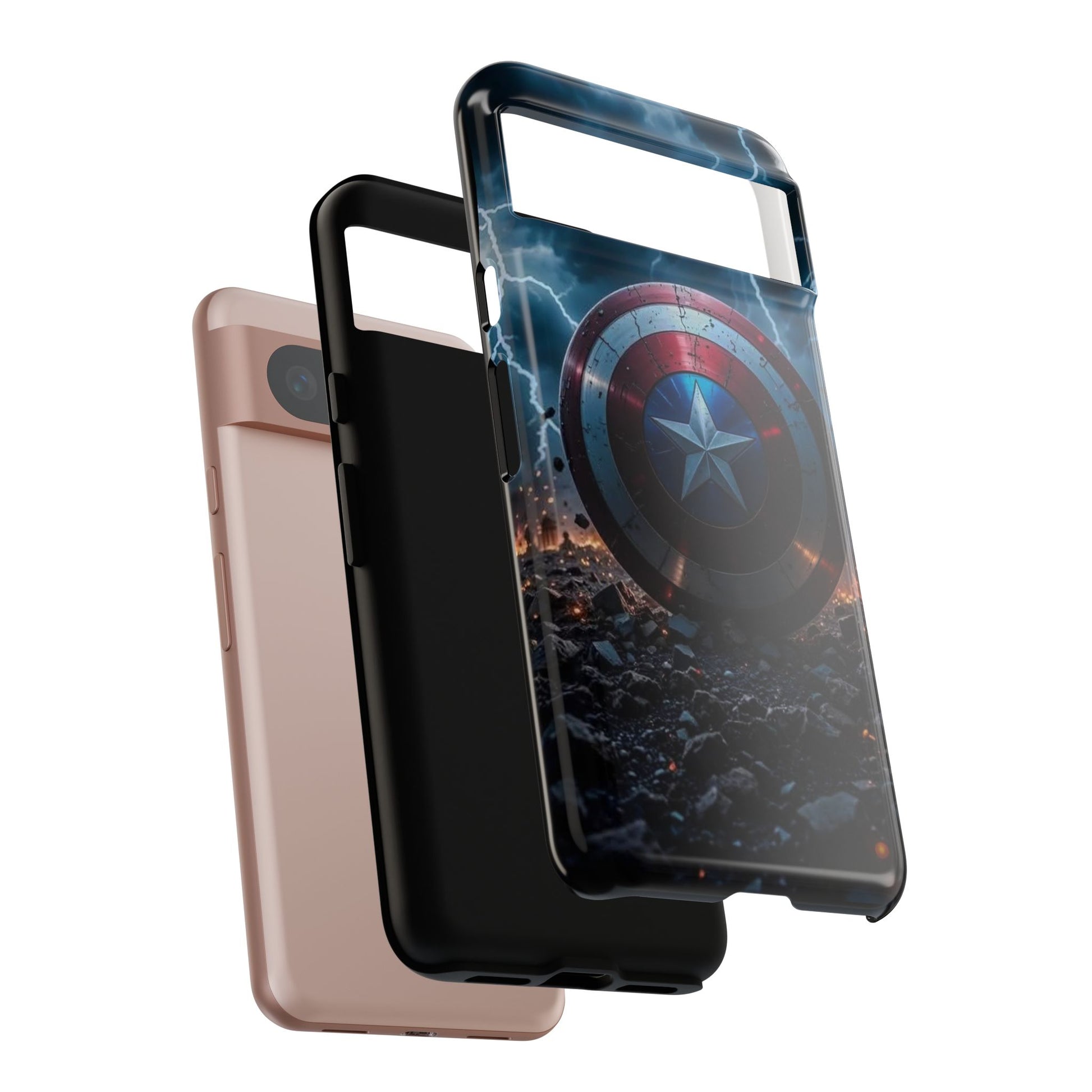 Captain America Shield Tough Cases for iPhones, Samsung, and Pixel
