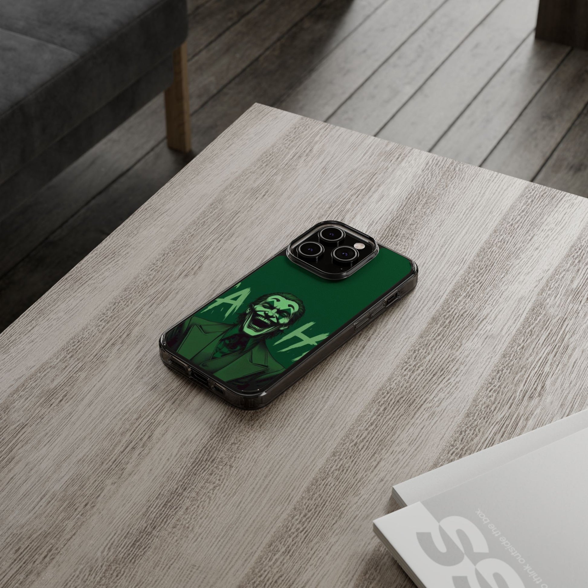 Phone Case, Comic book Inspired Design Joker Hahaha, Clear Phone Cover, Funny