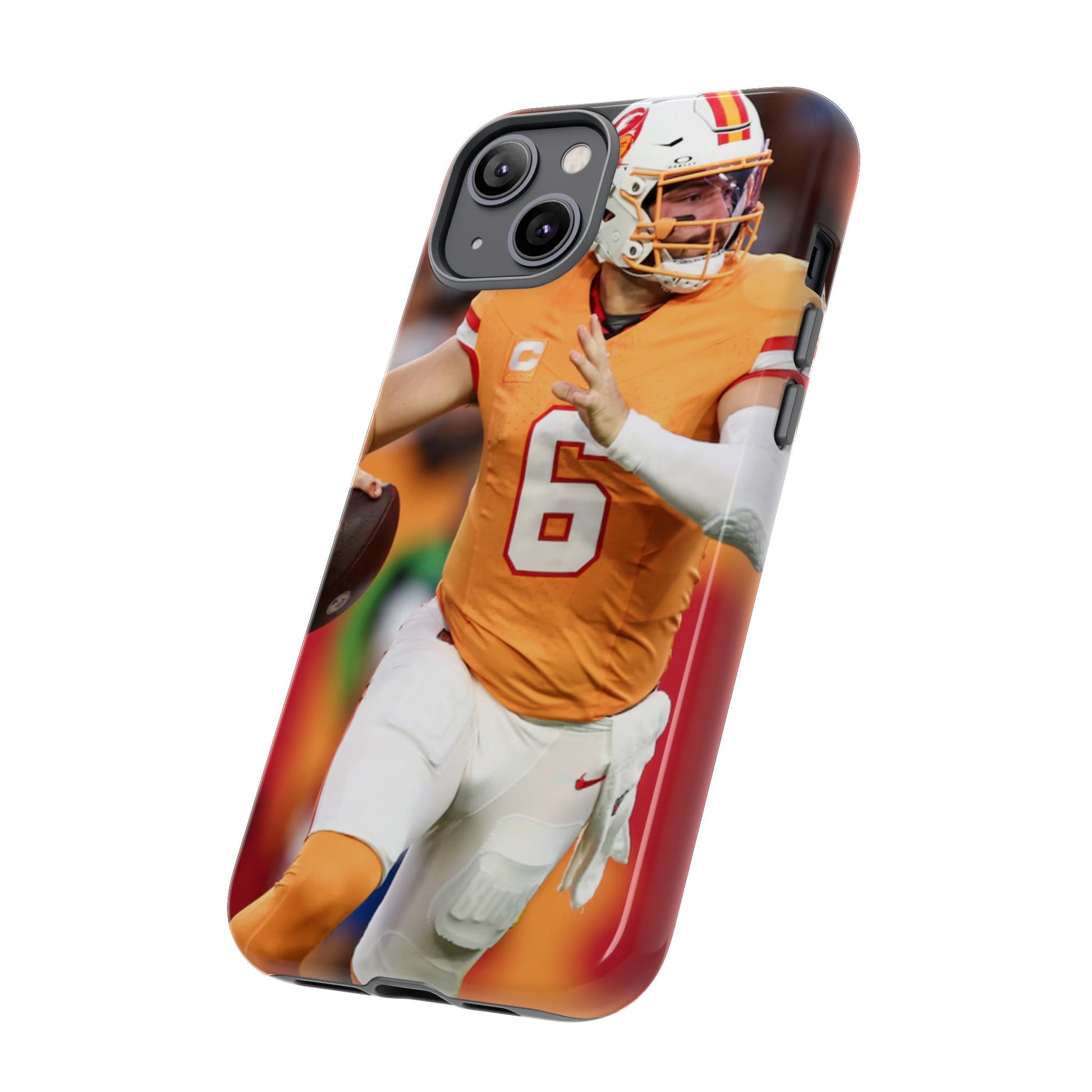 Tampa Bay Buccaneers Baker Mayfield Football Tough Cases for iPhones, Samsung, and Pixel