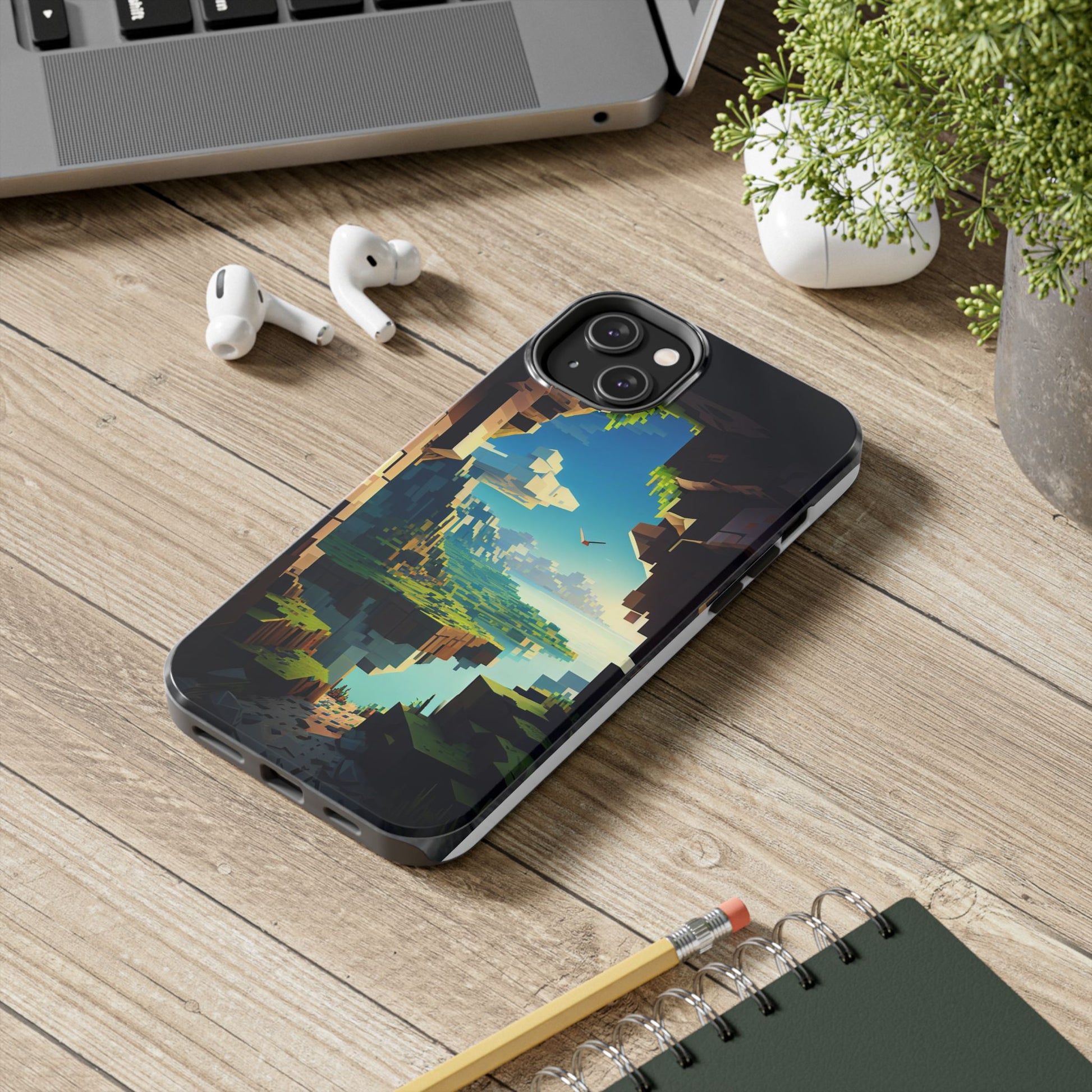 World of Minecraft Tough Phone Cases for Iphones & Samsung Phones Durable