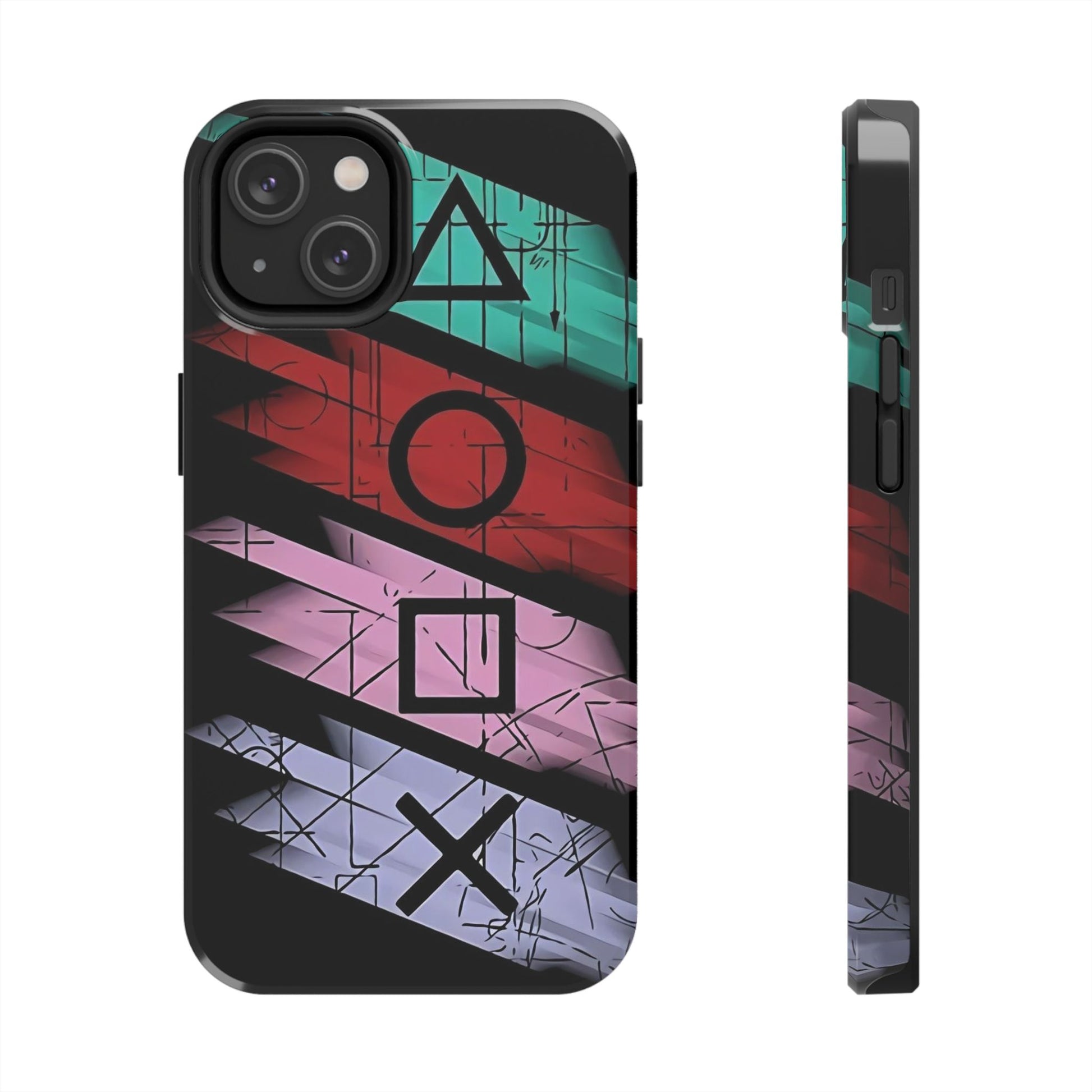 Shapes Gamer Theme Phone Cases for Iphones & Samsung Phones
