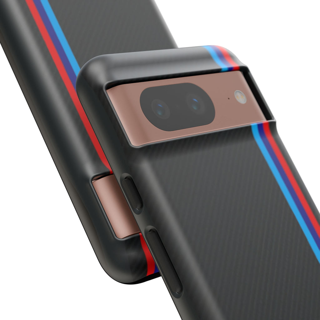 BMW M Stripes Carbon Fiber Design Tough Cases for iPhones, Samsung, and Pixel