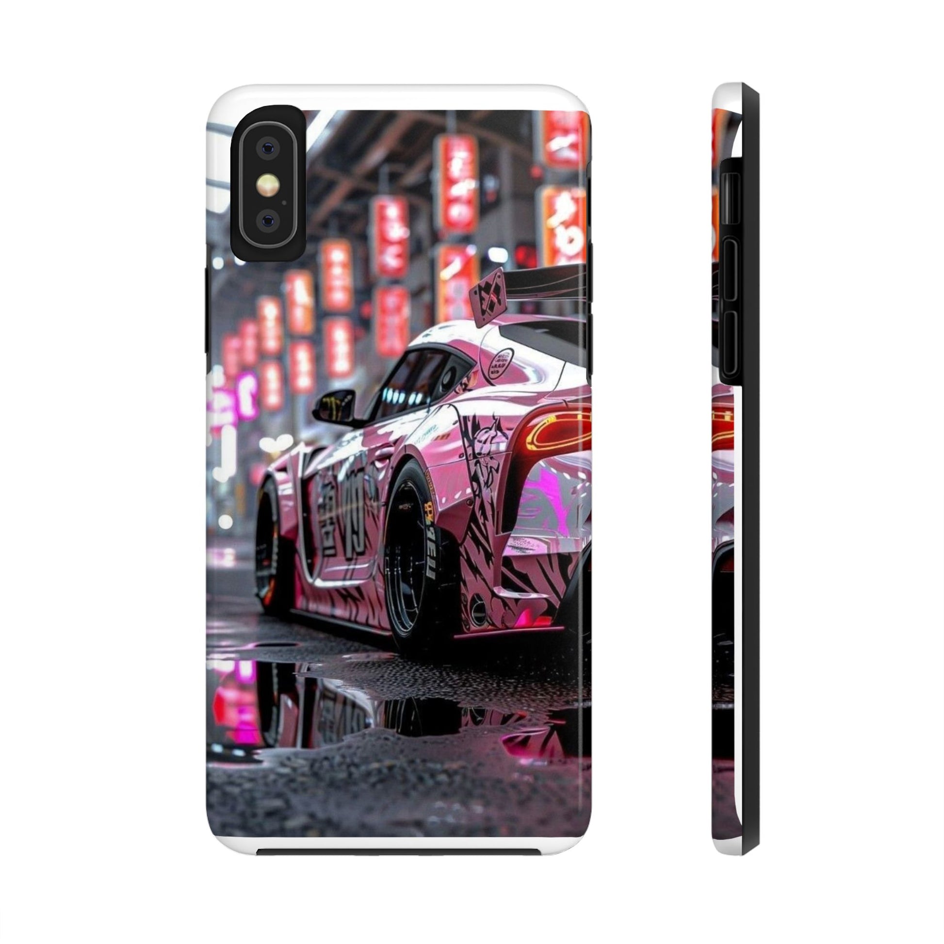 Pink Sports Car Tough Phone Cases for Iphones & Samsung Phones Durable