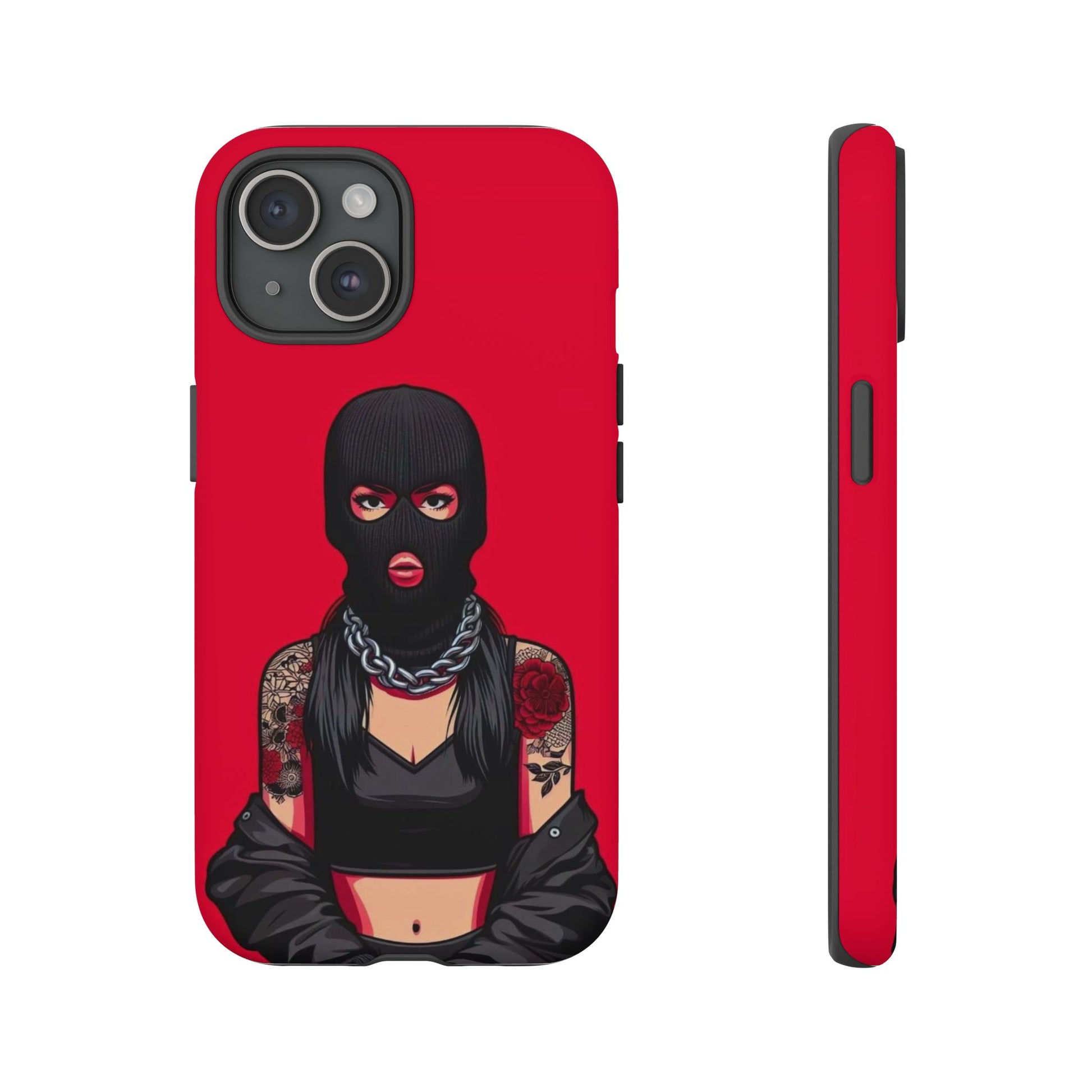 Thug Girl Red Design Tough Cases for iPhones, Samsung, and Pixel