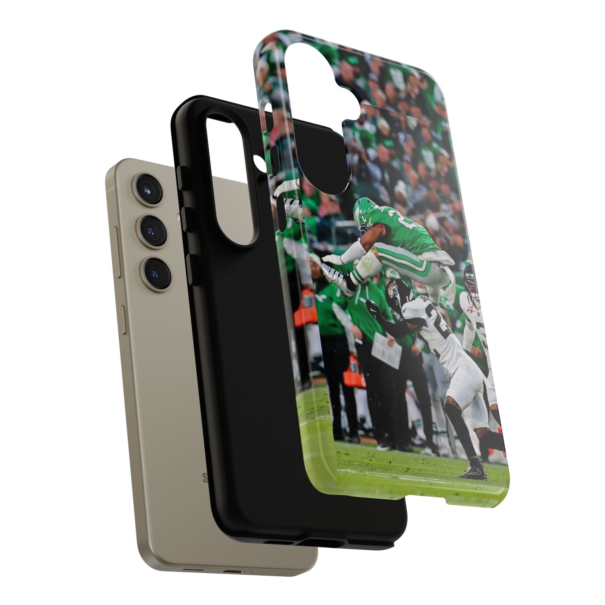 Saquon Barkley The Huddle Eagles Football Tough Cases for iPhones, Samsung, and Pixel