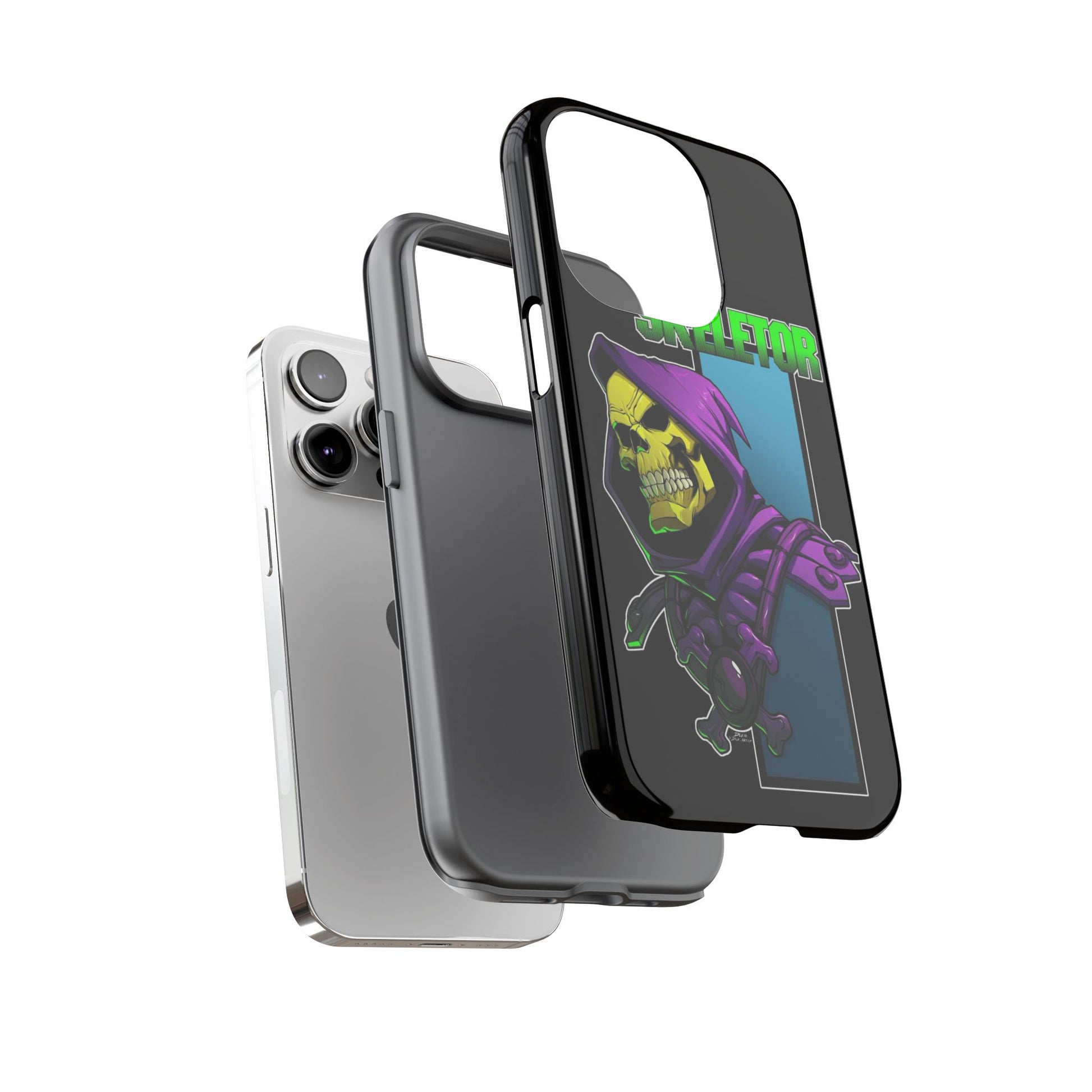 Skeletor Tough Cases for iPhones, Samsung, and Pixel