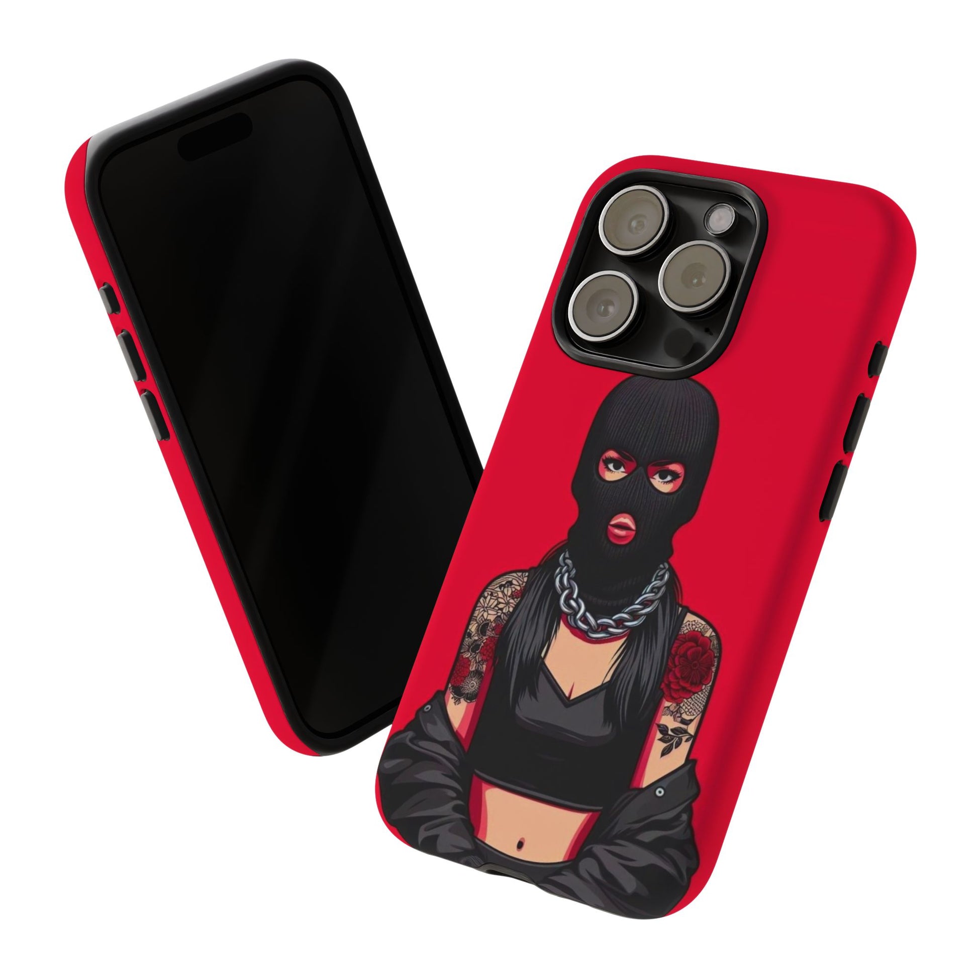 Thug Girl Red Design Tough Cases for iPhones, Samsung, and Pixel
