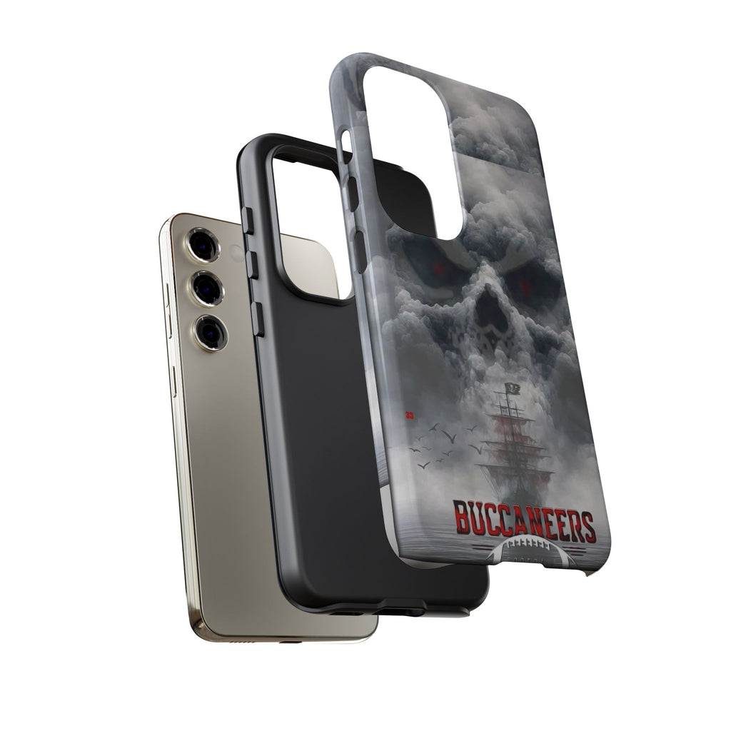 Skull Pirate Ship Football Buccaneers Tough Cases for iPhones, Samsung, and Pixel