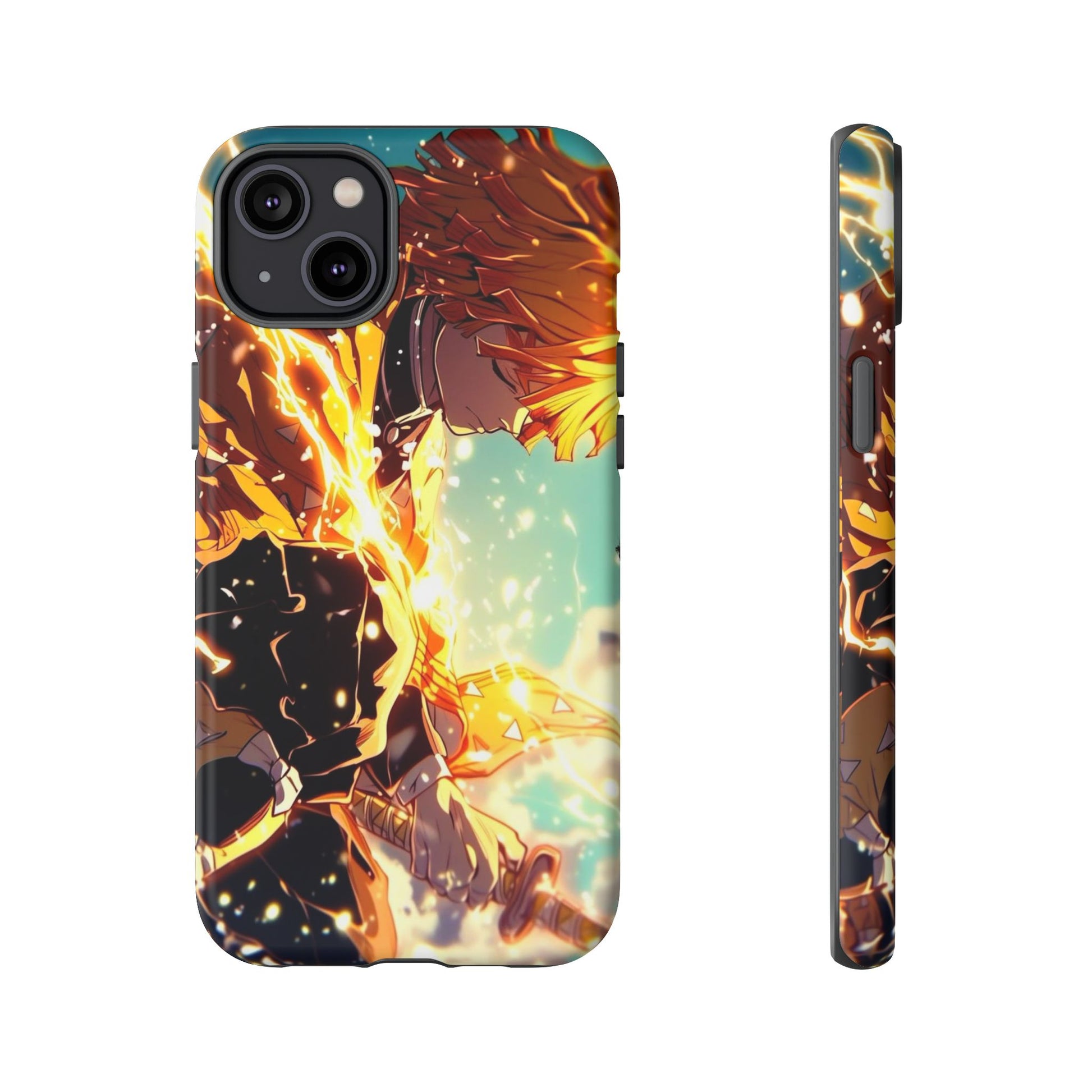 Demon Slayer Zenitsu Anime Theme Phone Case, Tough Cases for iPhones, Samsung, and Pixel