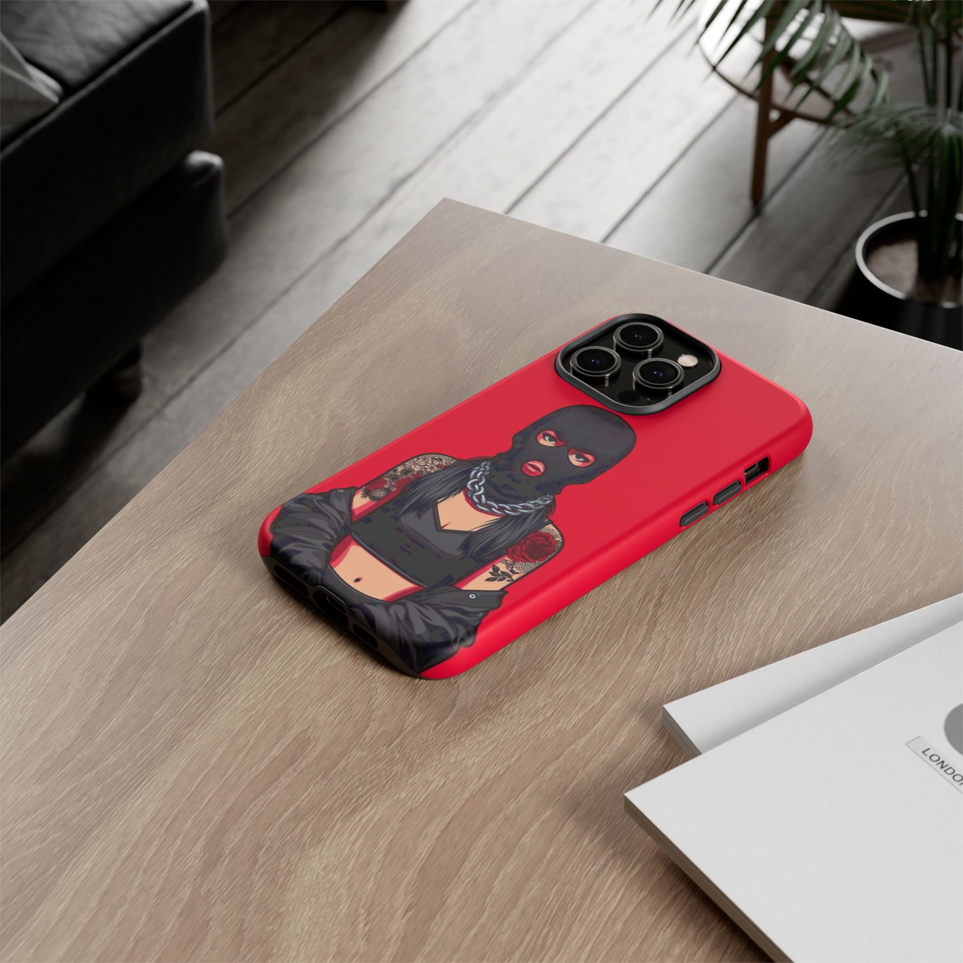 Thug Girl Red Design Tough Cases for iPhones, Samsung, and Pixel