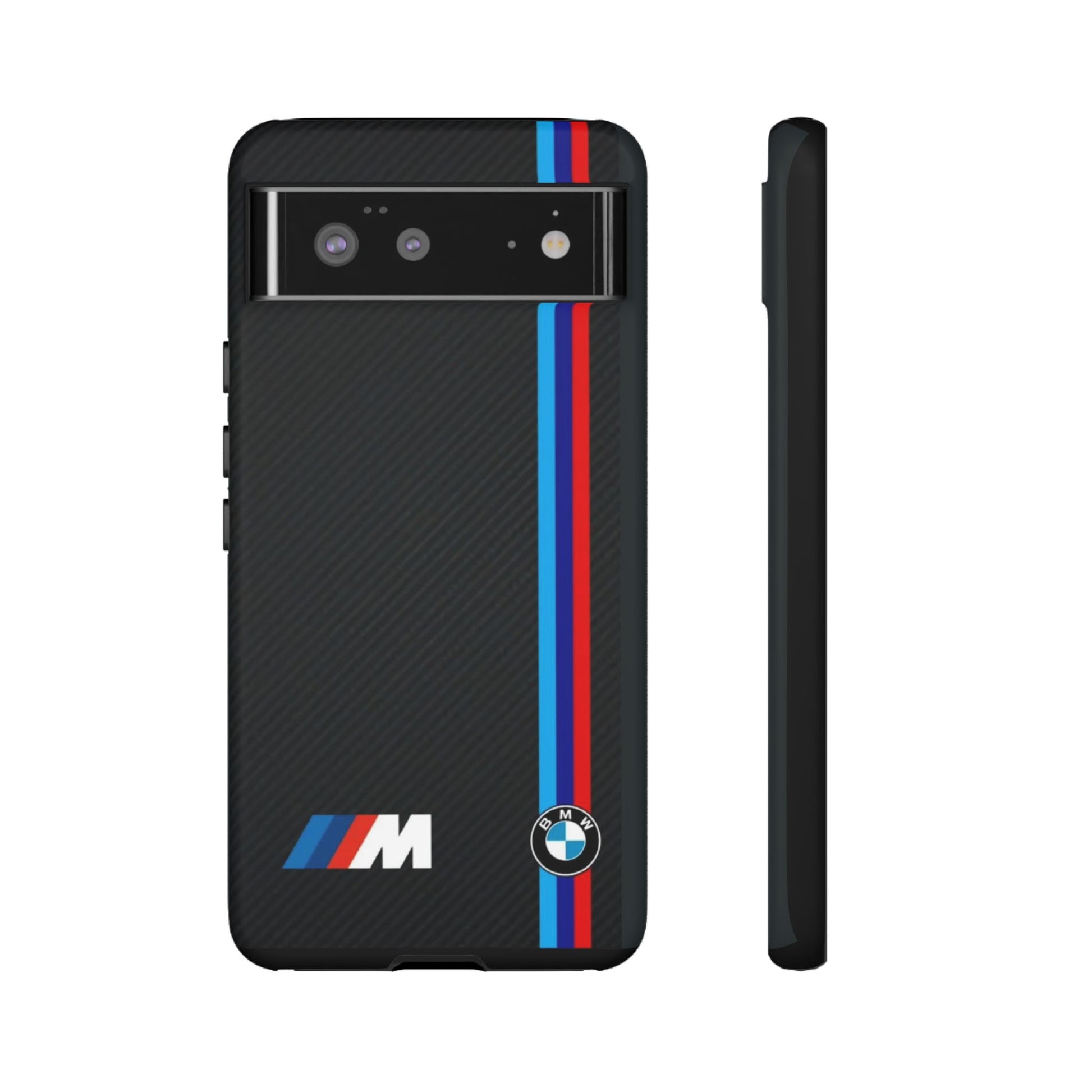BMW M Stripes Carbon Fiber Design Tough Cases for iPhones, Samsung, and Pixel