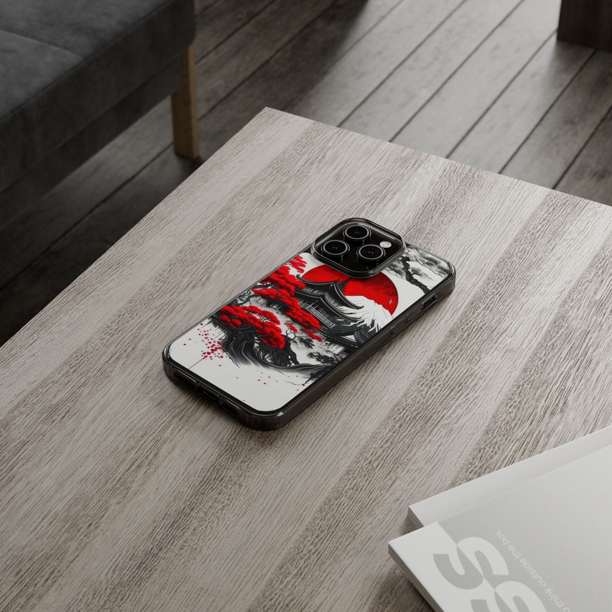 Phone Case, Japanese Landscape Theme, Iphone Samsung Clear Case, Protective
