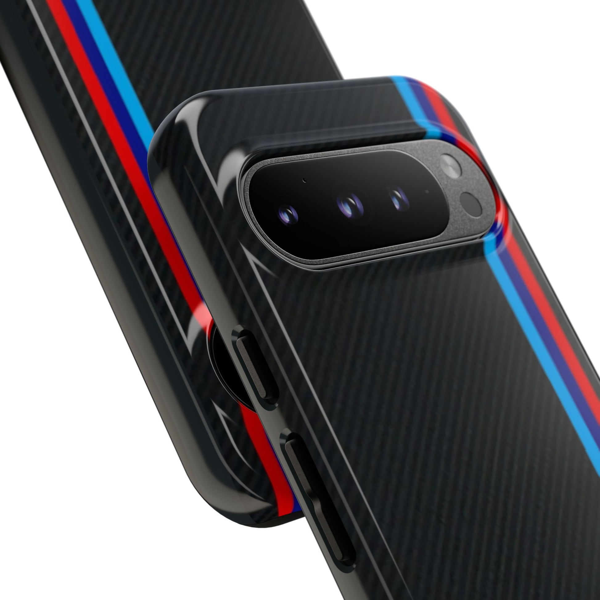 BMW M Stripes Carbon Fiber Design Tough Cases for iPhones, Samsung, and Pixel