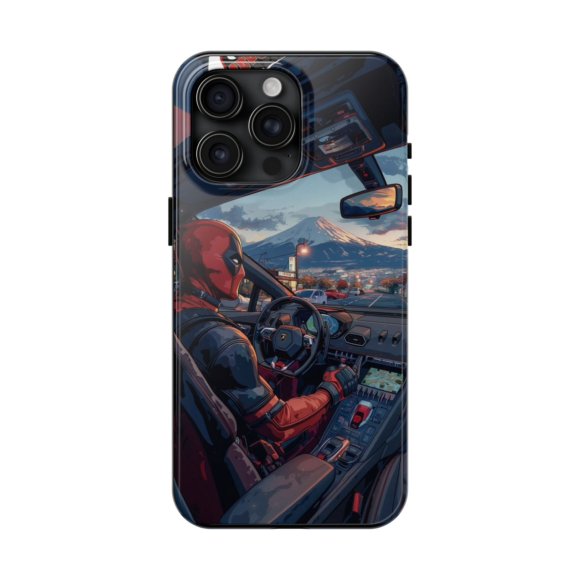 Deadpool Drifting Tough Phone Case, Marvel Hero Phone Cover, Superhero Phone