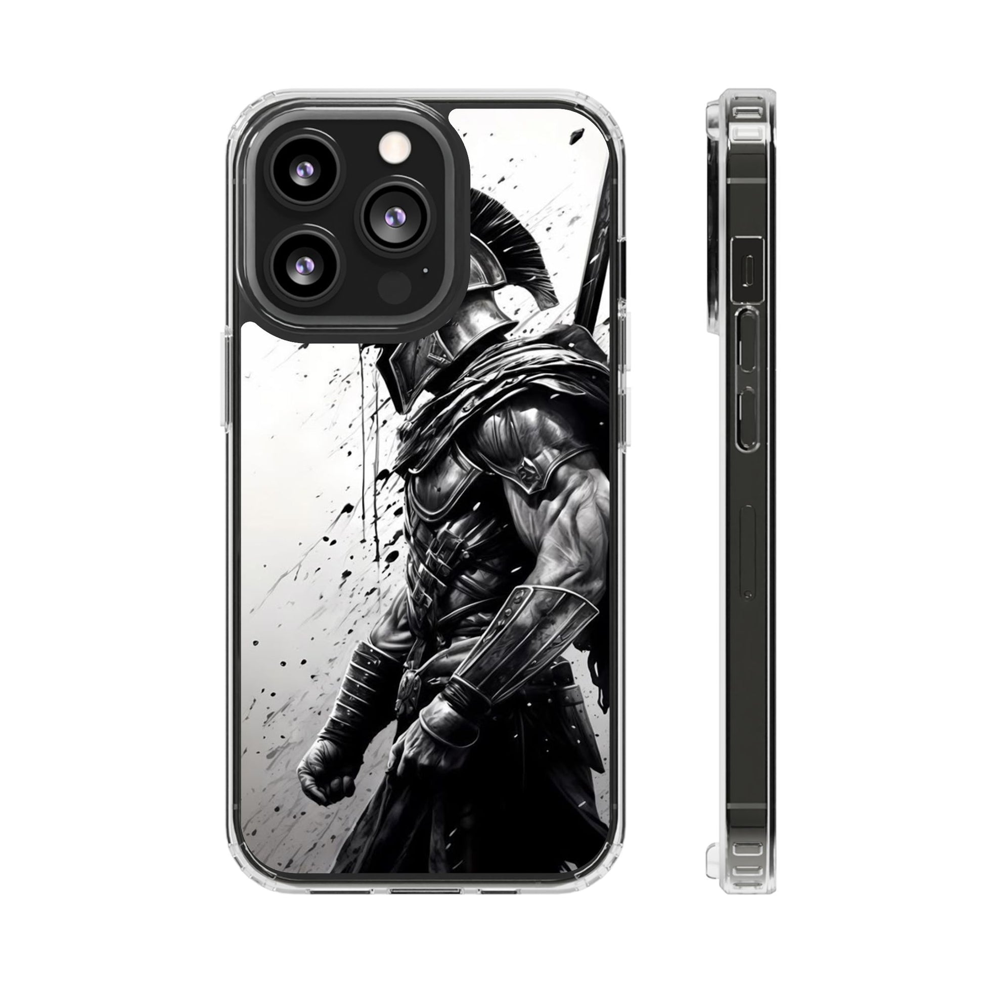 Spartan Soldier Inspired design Clear Phone Cases for Iphone and Samsung