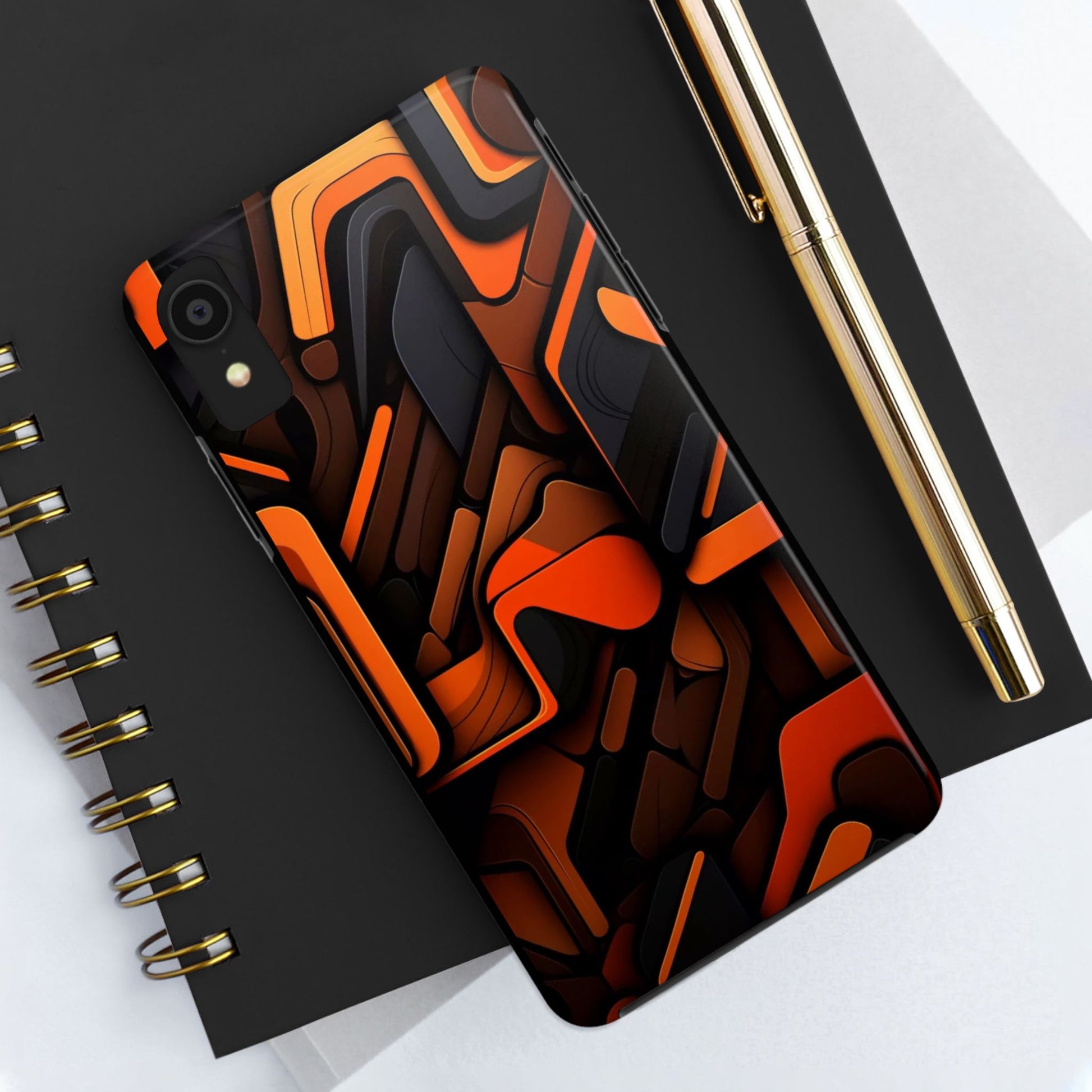 Orange Abstract Art Design Phone Case for Select iPhones & Samsung Galaxy Phones