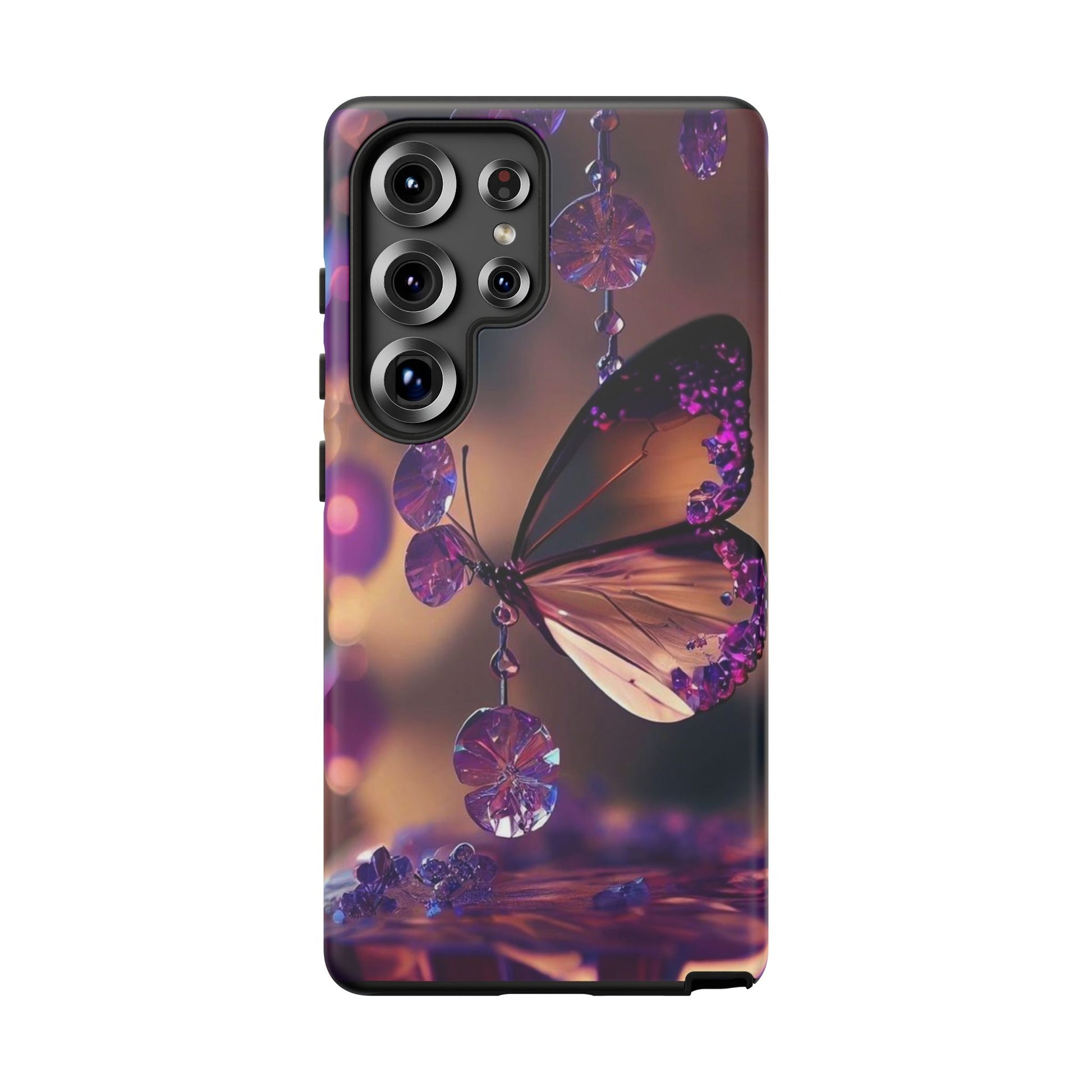 Purple Butterfly Tough Cases for iPhones, Samsung, and Pixel